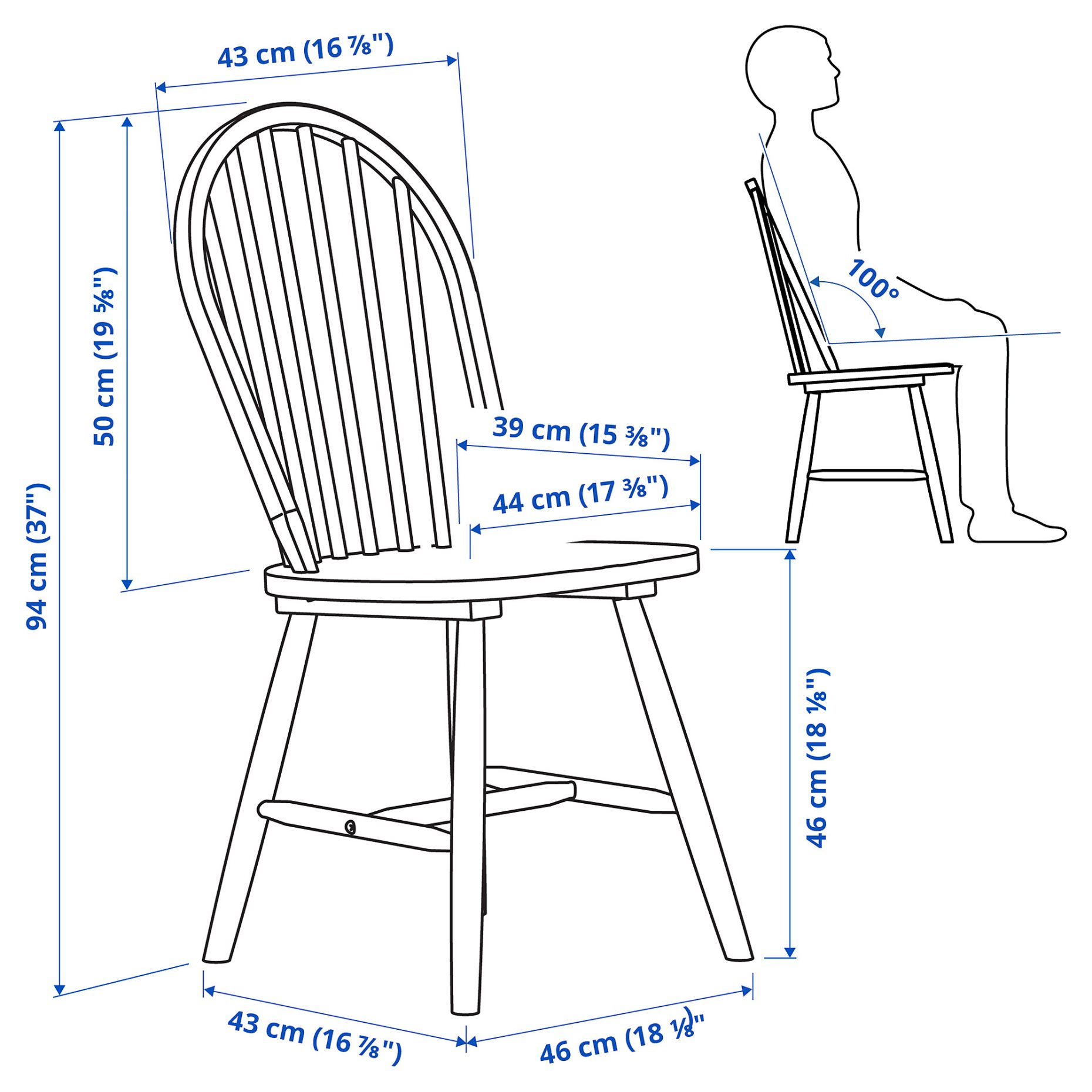 DANDERYD/SKOGSTA, table and 4 chairs, 130 cm, 095.451.91