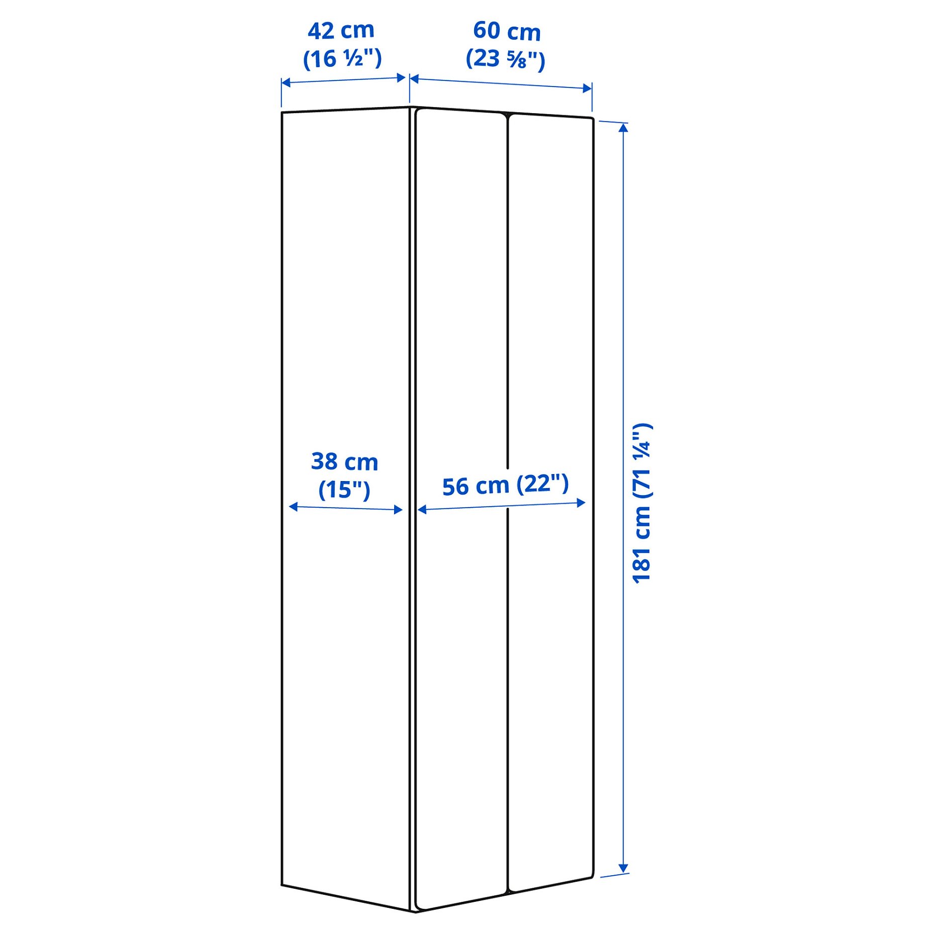 SMASTAD/PLATSA, wardrobe, 60x42x181 cm, 095.490.71