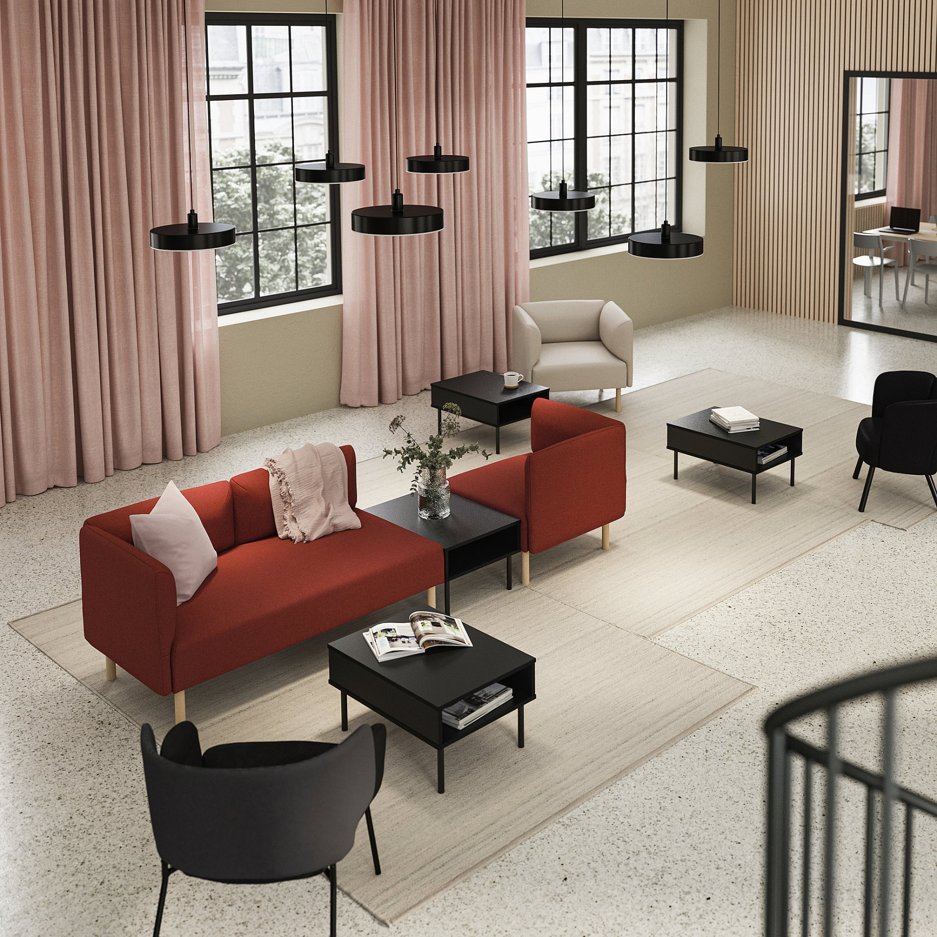 LILLEHEM, σύνθεση καναπέ 3 θέσεων με βοηθητικό τραπέζι, 095.697.47