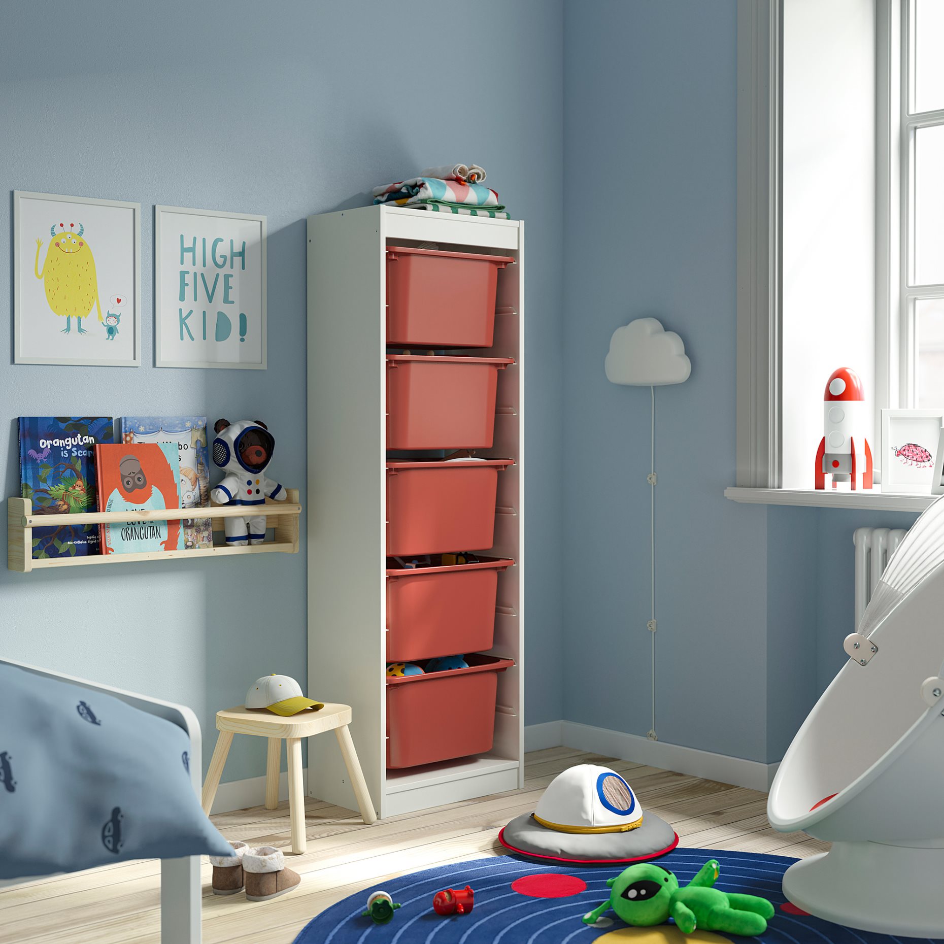 TROFAST, σύνθεση αποθήκευσης με κουτιά, 46x30x145 cm, 095.754.80