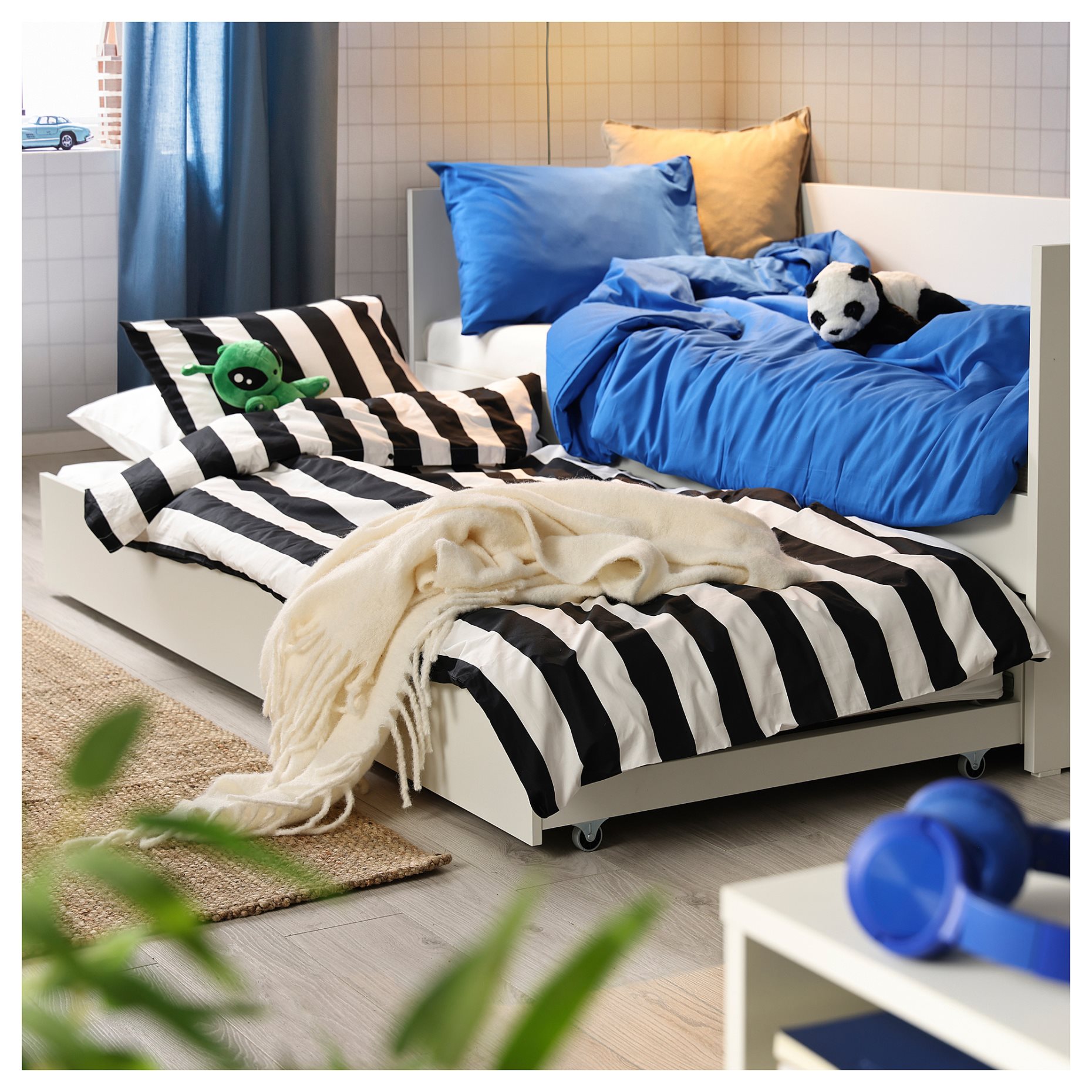 VIHALS, κρεβάτι επισκέπτη day-bed με συρταρωτό κρεβάτι/2 στρώματα, 80x200 cm, 095.806.22