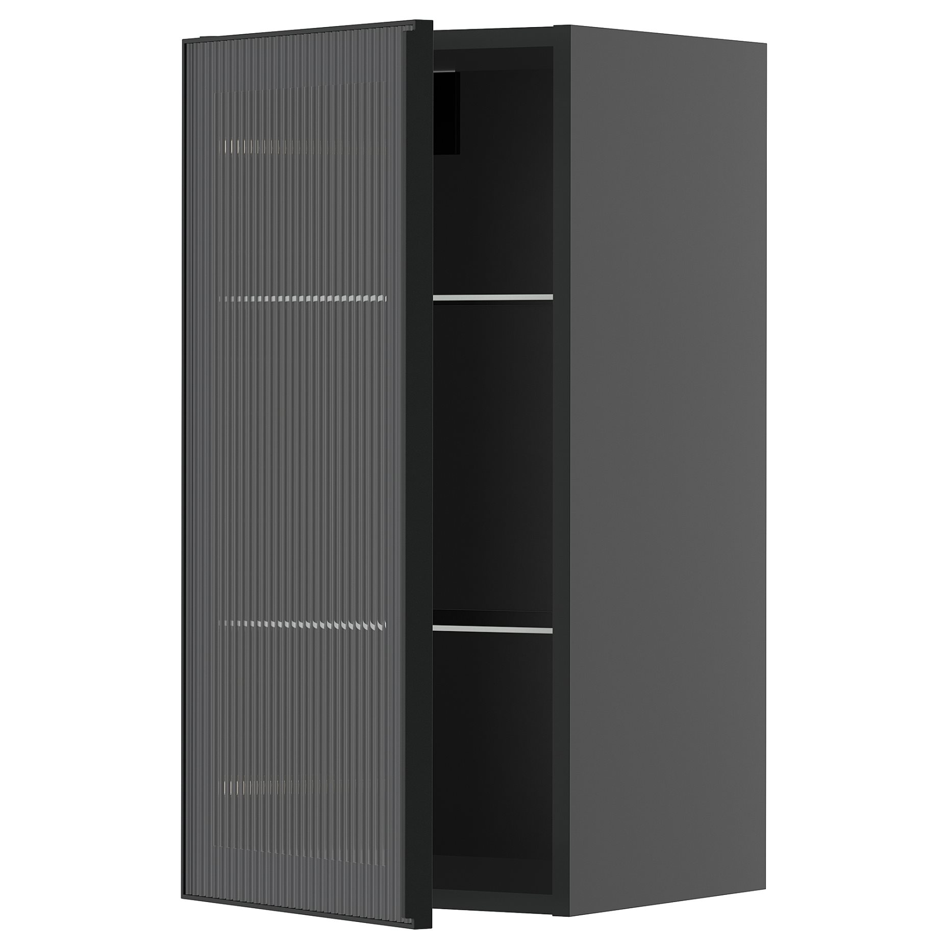 METOD, wall cabinet with shelves/glass door, 40x80 cm, 095.876.47