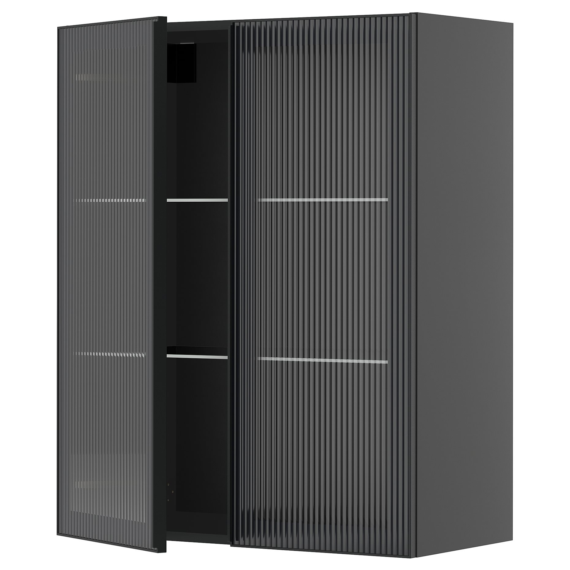 METOD, wall cabinet with shelves/2 glass doors, 80x100 cm, 095.884.11