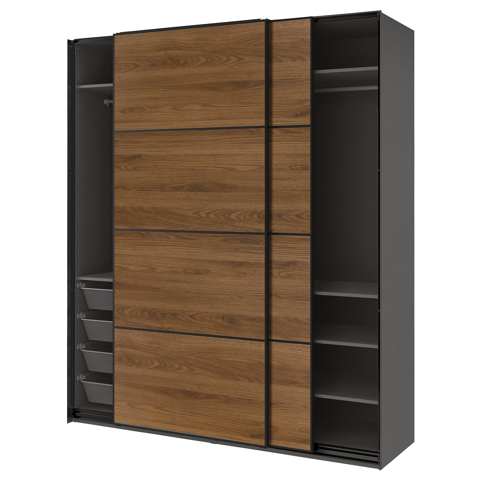 PAX/MEHAMN, wardrobe with sliding doors, 200x66x236 cm, 096.086.59
