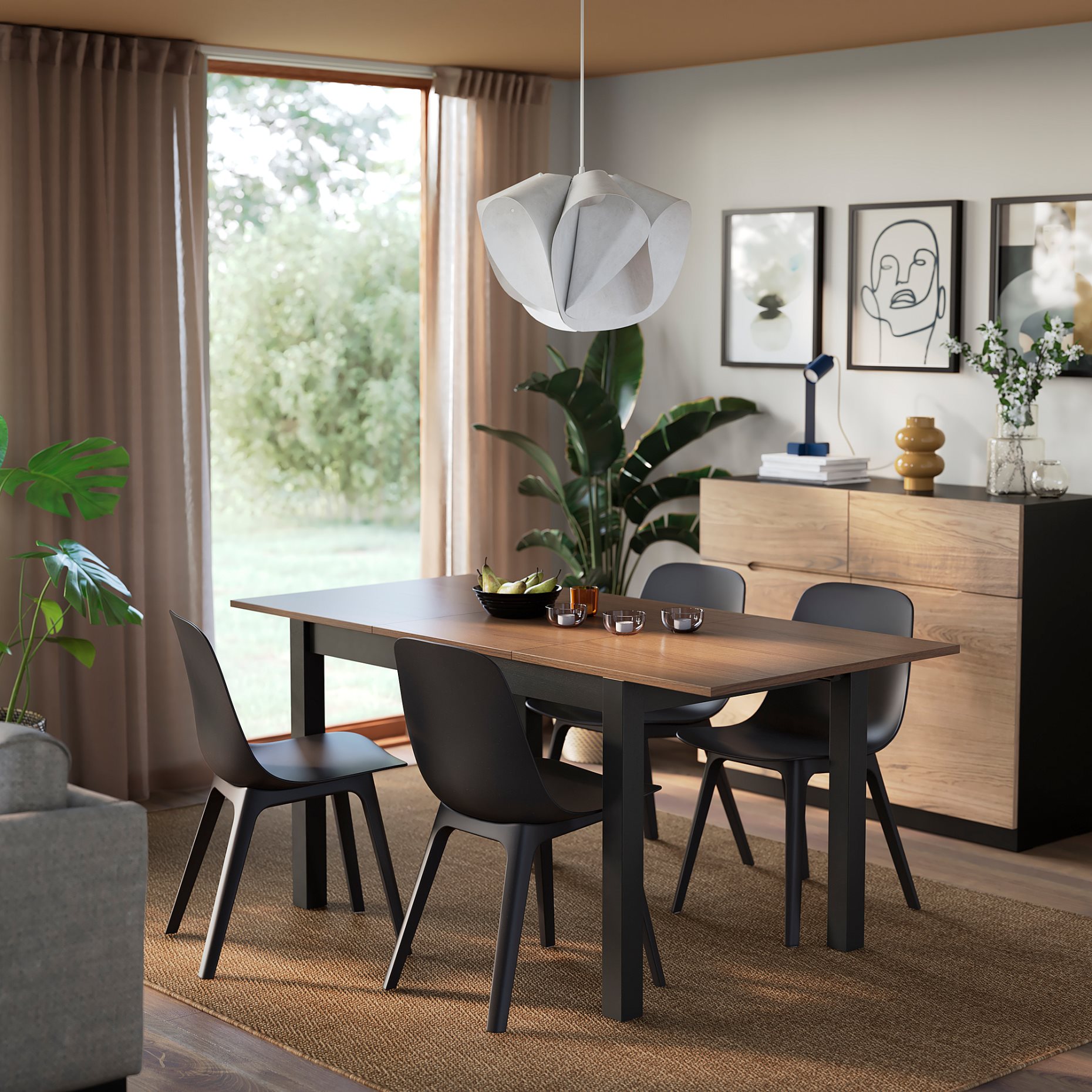 ÅLHULT/ODGER, table and 4 chairs, 120/170x80 cm, 096.100.92