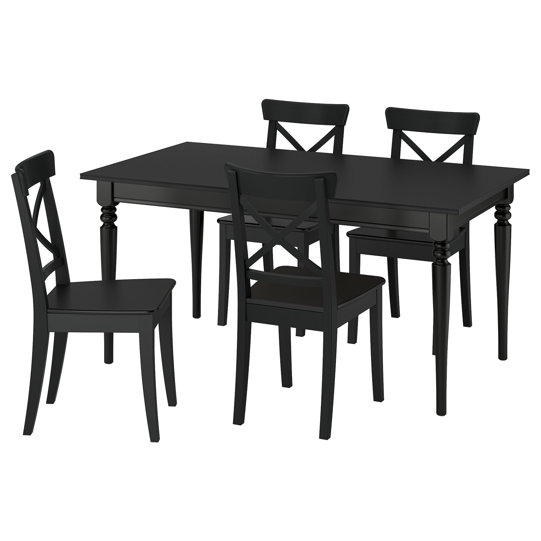 ROSENTORP, table and 4 chairs, 155/215x87 cm, 096.101.29