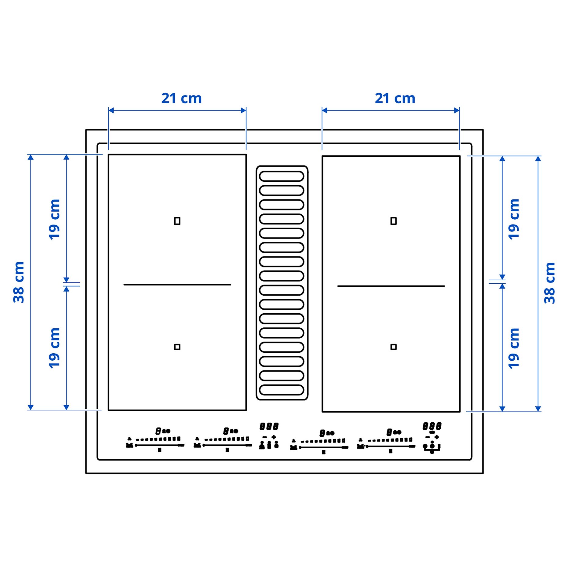 TÄCKNAN, induction hob/interior extractor with recirculation kit/IKEA 500, 60 cm, 096.125.00