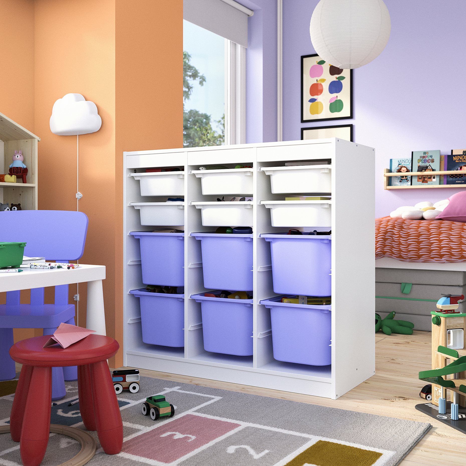 TROFAST, storage combination room divider with boxes, 99x44x94 cm, 096.131.23