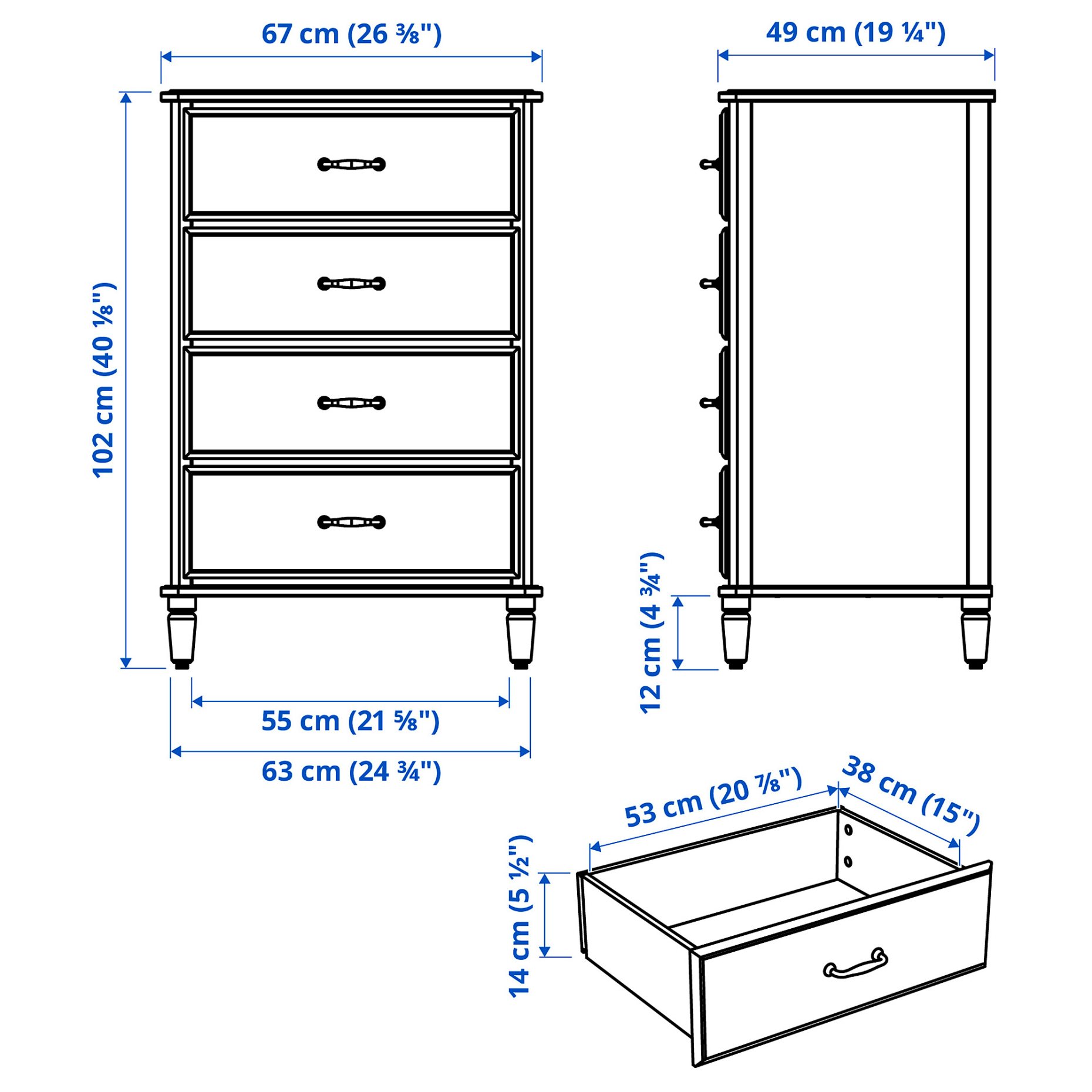 TYSSEDAL, chest of 4 drawers, 103.913.24