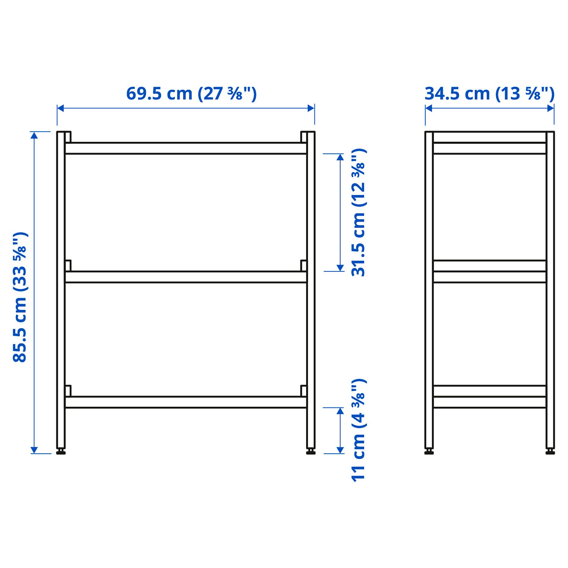 EKENABBEN, open shelving unit/ aspen, 70x34x86 cm, 104.878.16
