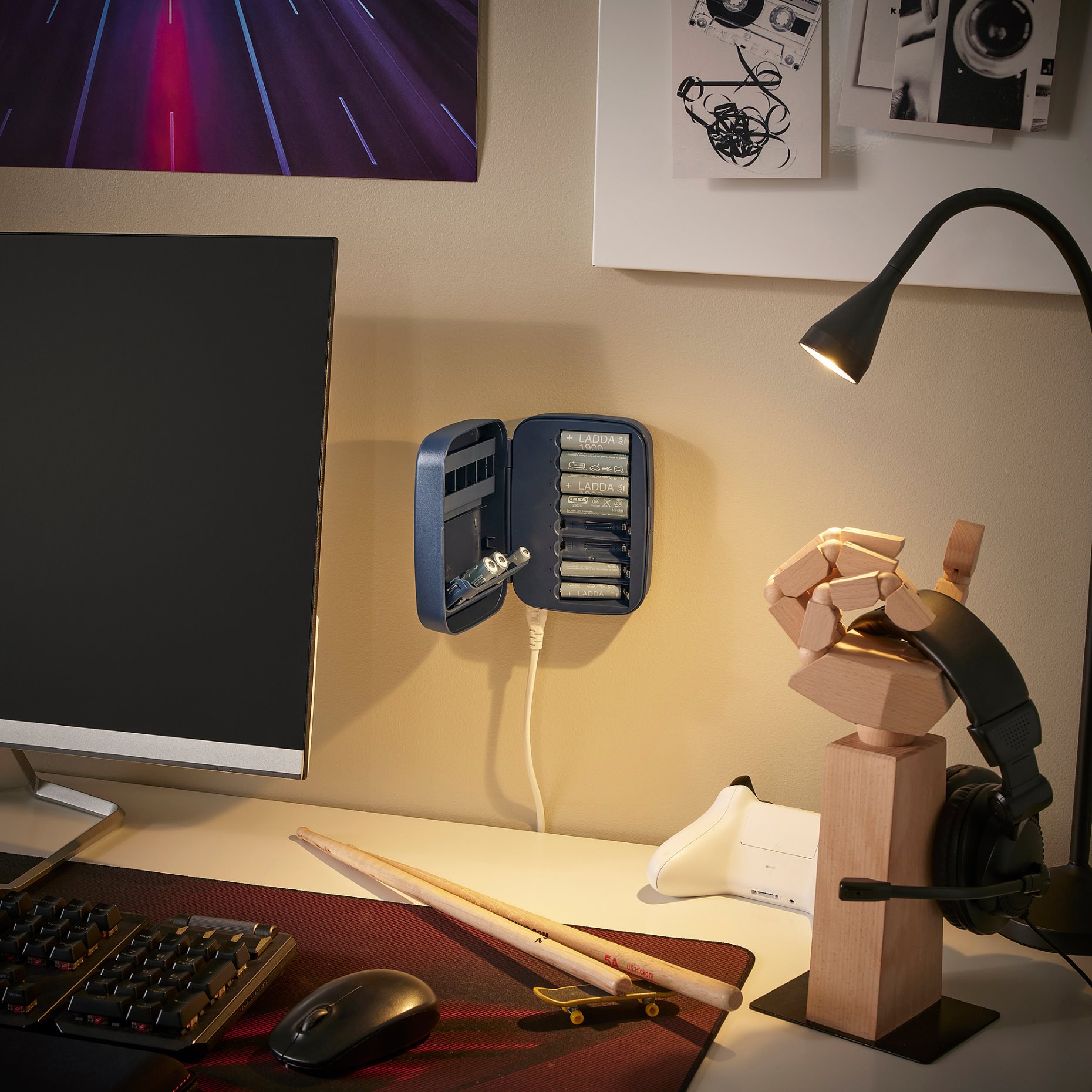 LITOSFÄR, battery charger with storage, 104.924.84