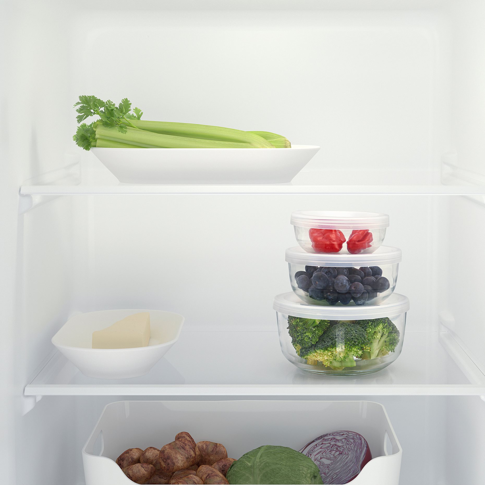 BESTÄMMA, δοχείο τροφίμων με καπάκι, 3 τεμ., 104.957.60