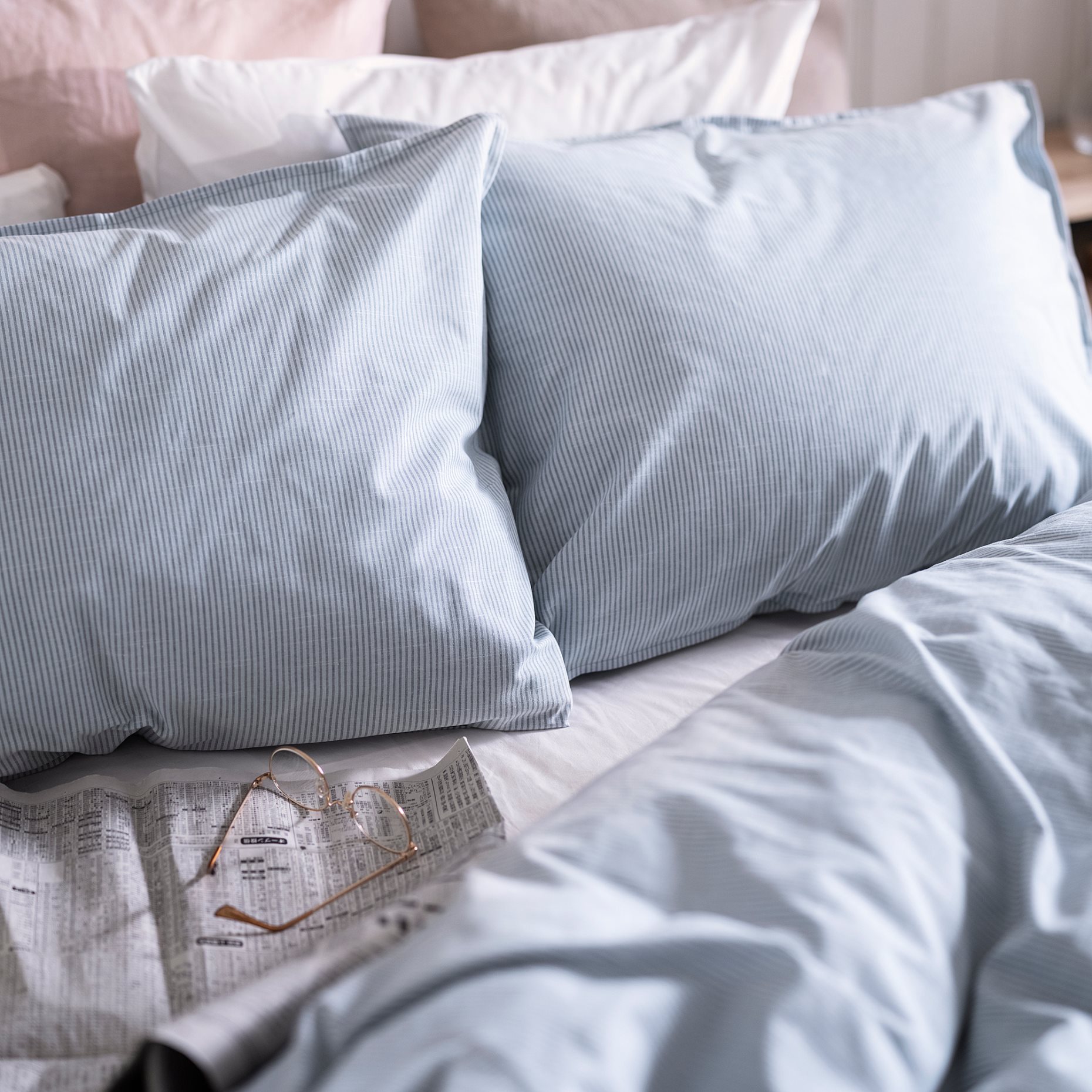 BERGPALM, duvet cover and pillowcase/striped, 150x200/50x60 cm, 105.226.31