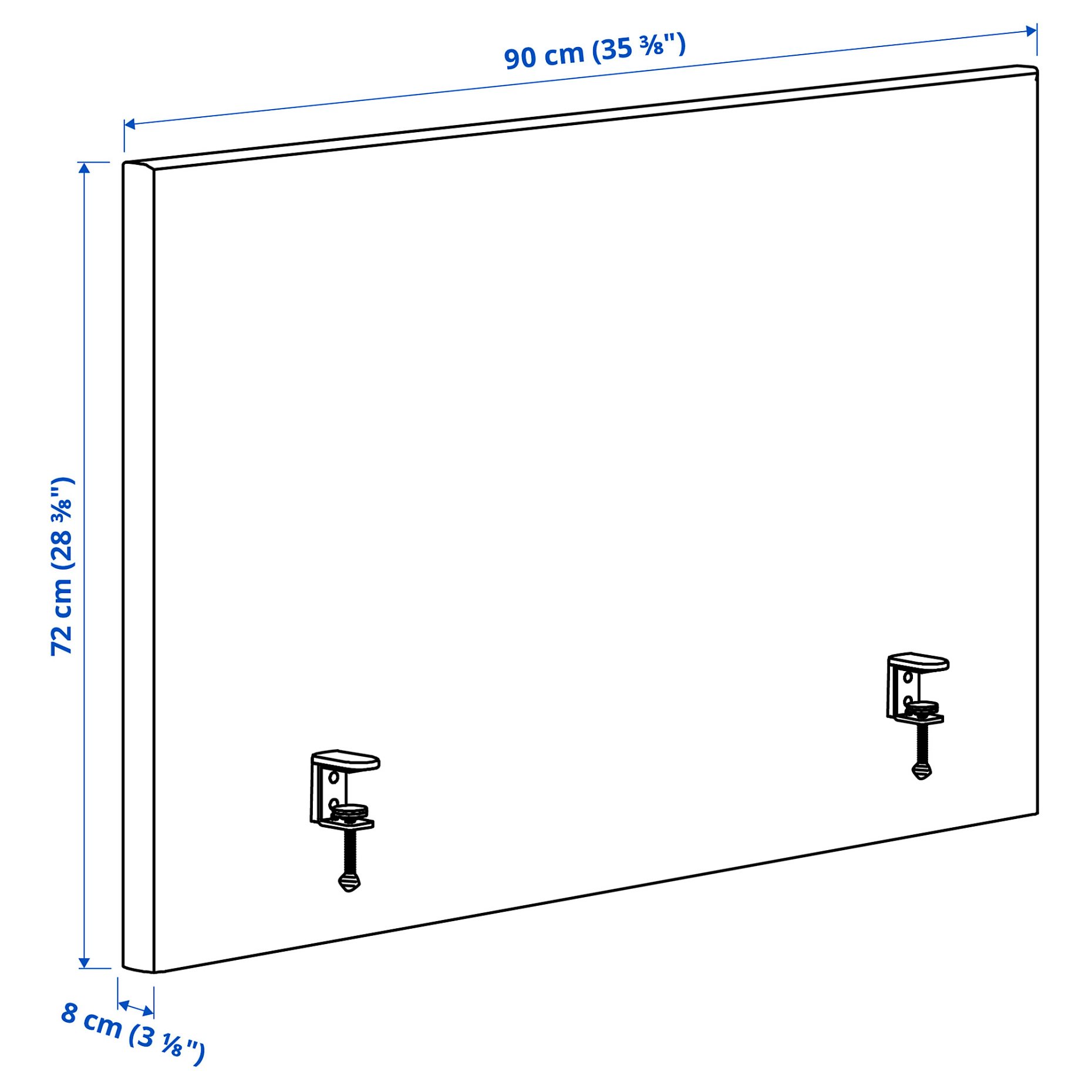 MITTZON, acoustic screen for desk, 90x72 cm, 105.282.18