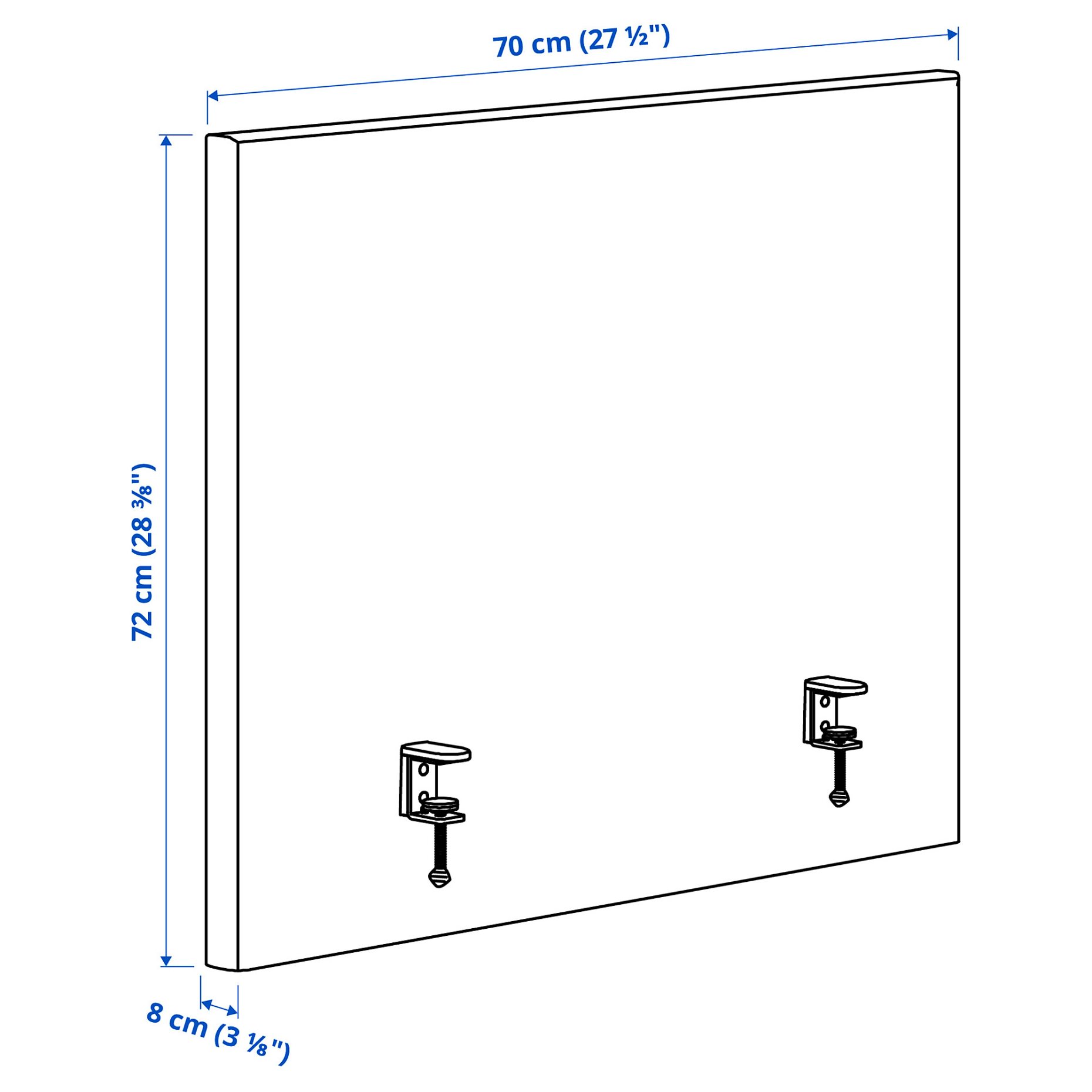 MITTZON, acoustic screen for desk, 70x72 cm, 105.282.23