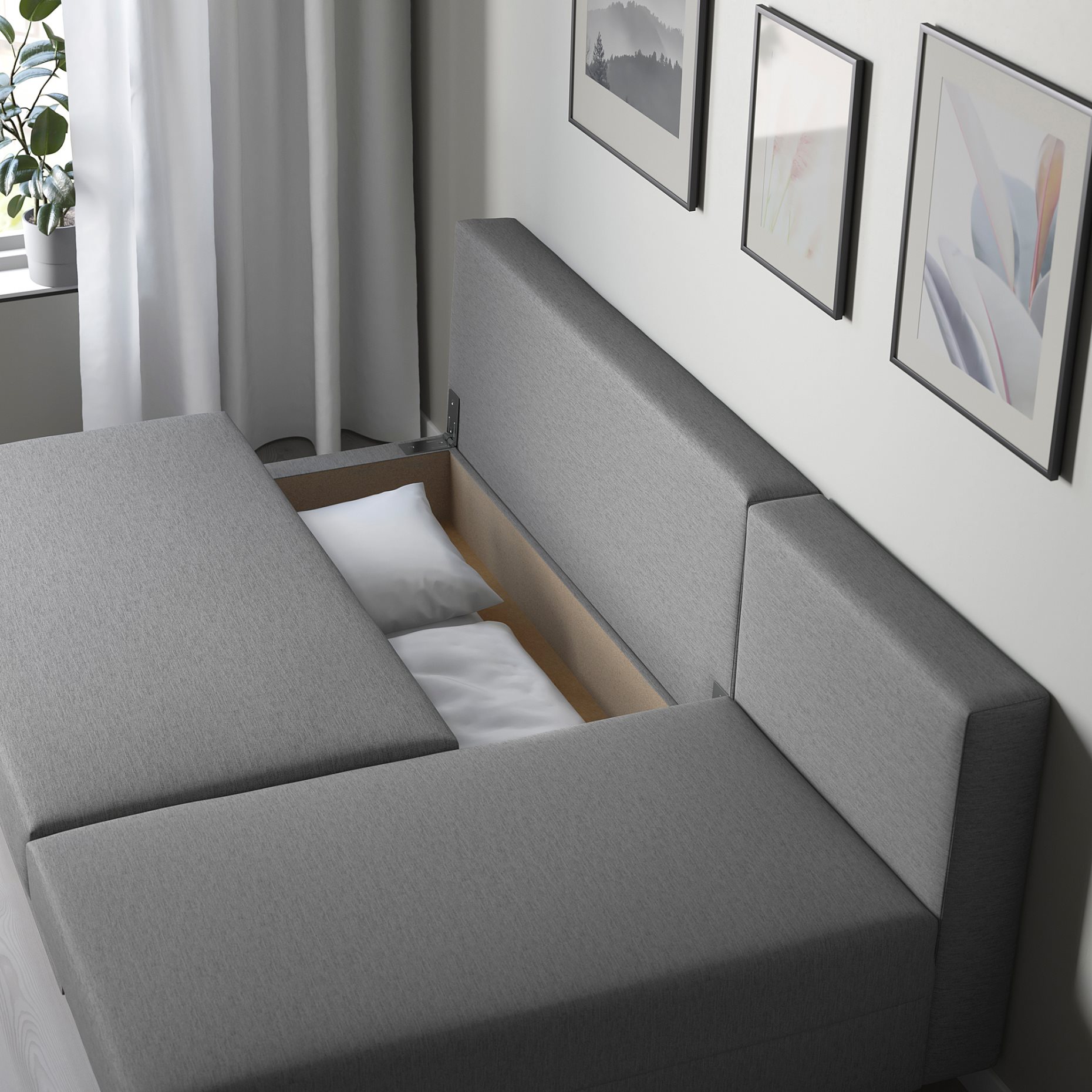 ÄLVDALEN, 3-seat sofa-bed with chaise longue, 105.306.69
