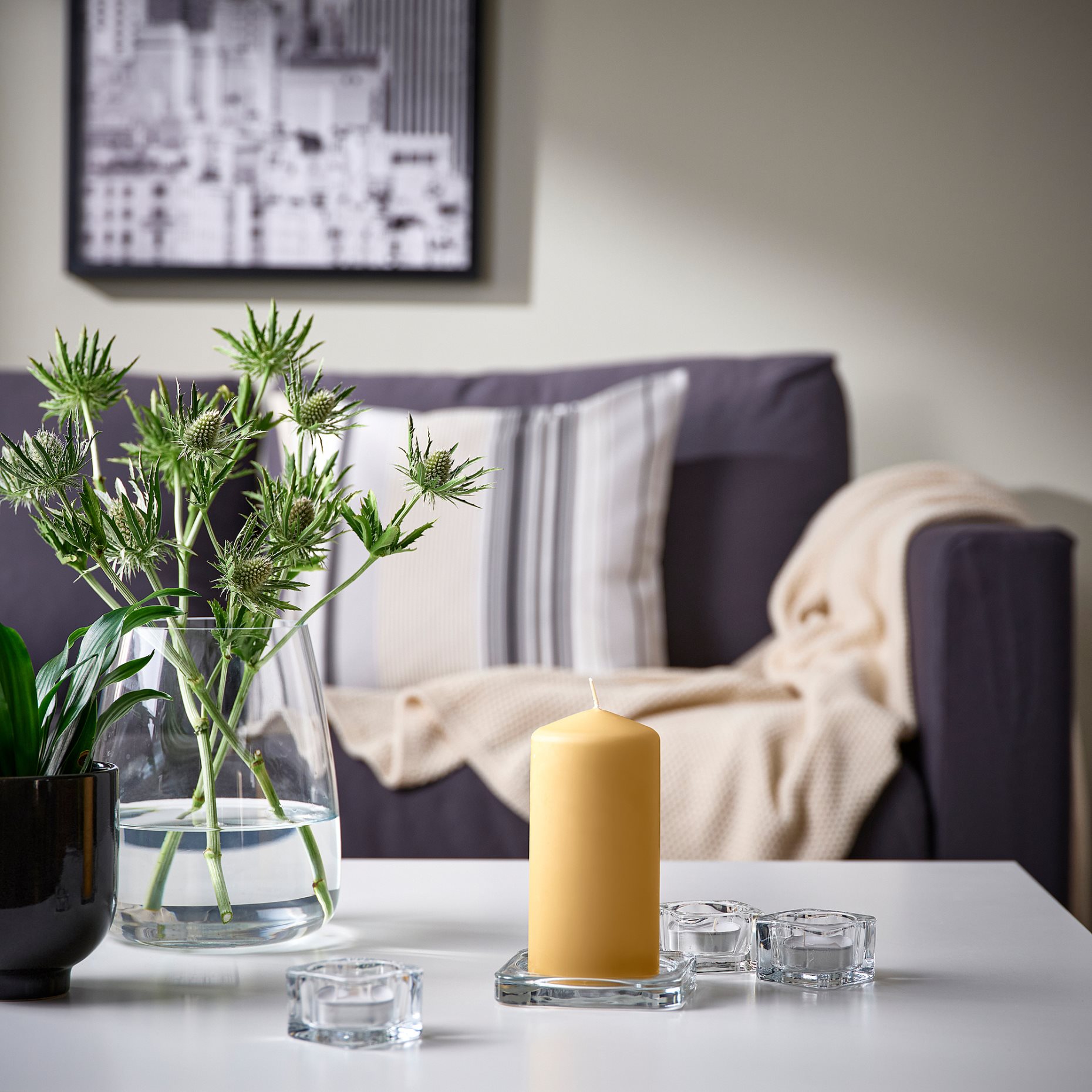 DAGLIGEN, unscented pillar candle, 14 cm, 105.480.99