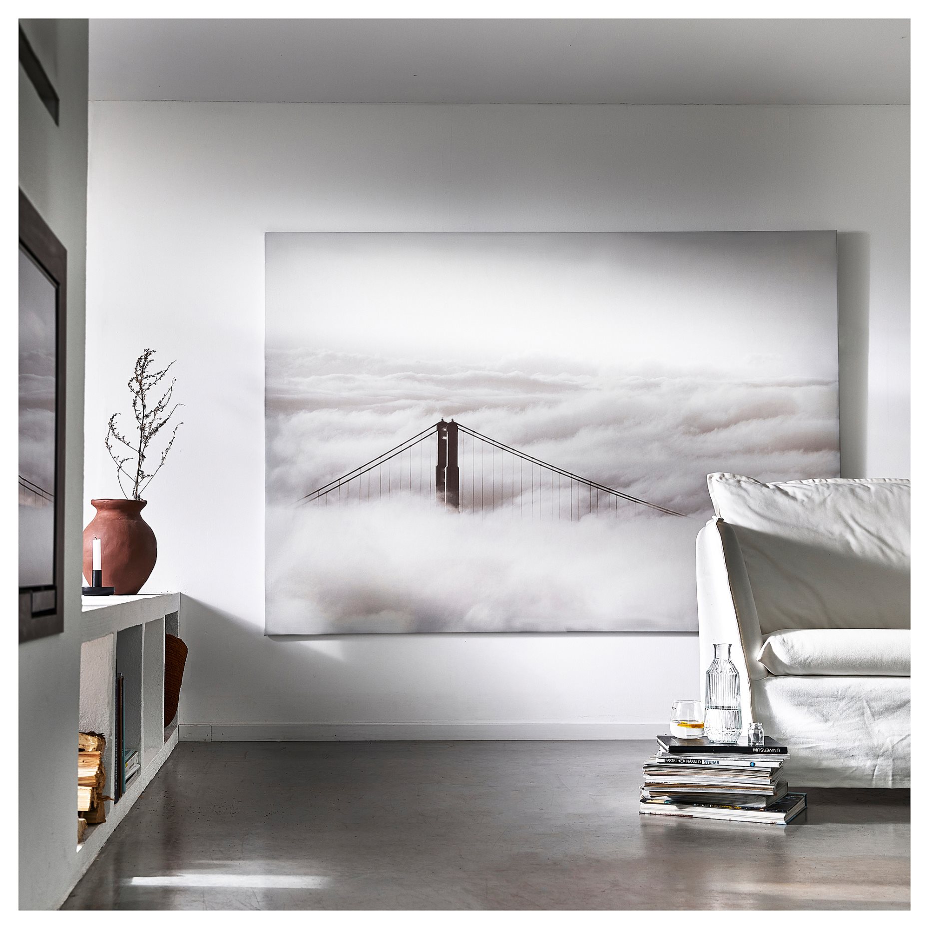 BJÖRKSTA, καμβάς/Γέφυρα και σύννεφα, 200x140 cm, 105.548.96