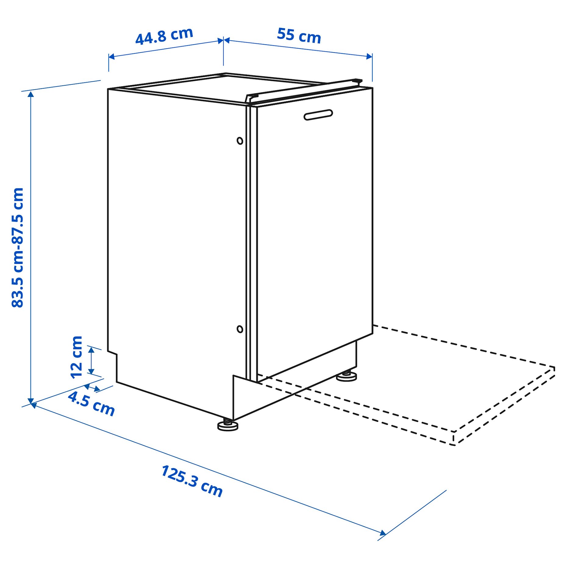 FROSLUNDA, εντοιχιζόμενο πλυντήριο πιάτων/IKEA 500, 45 cm, 105.681.67