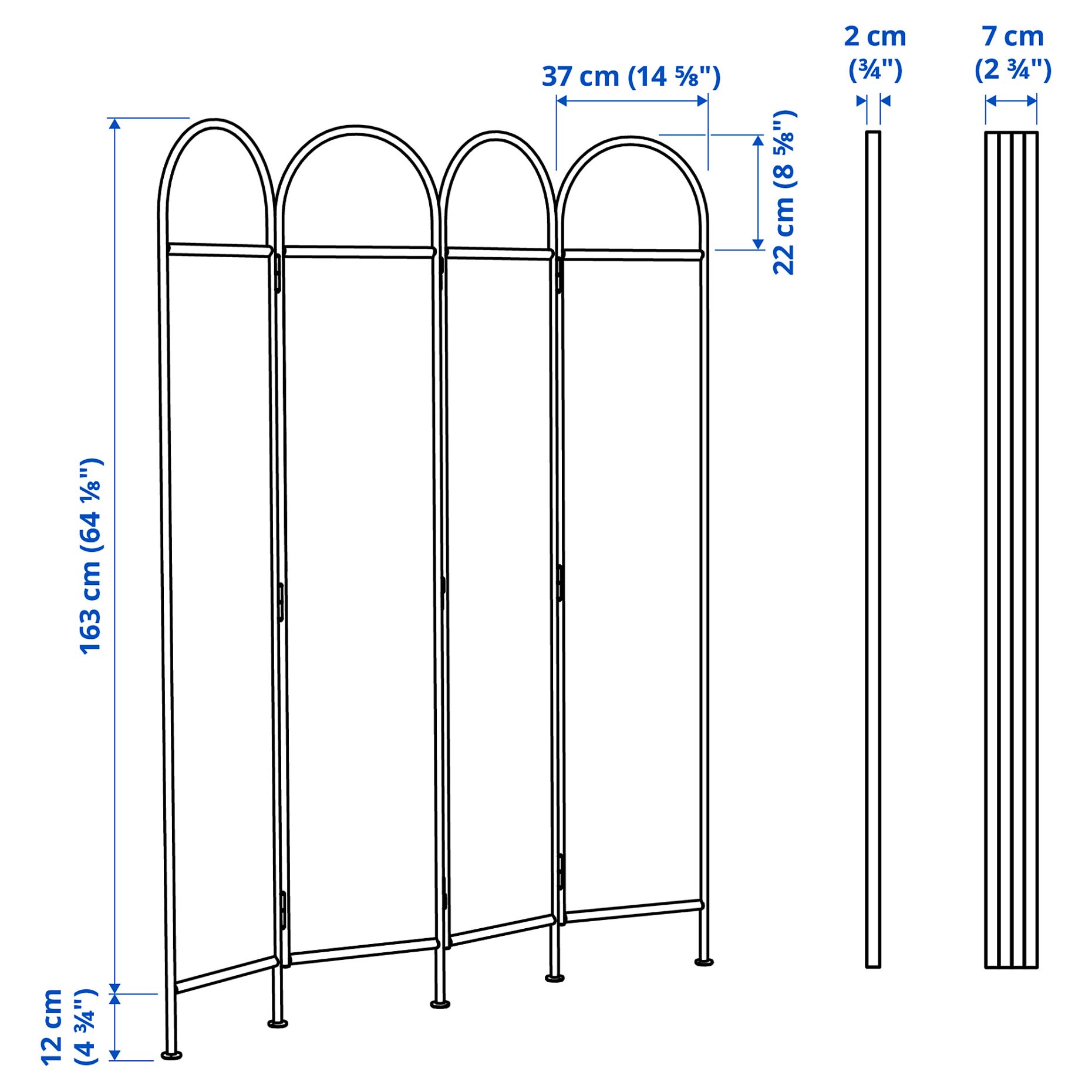 GRÅFJÄLLET, room divider, 150x175 cm, 105.702.26