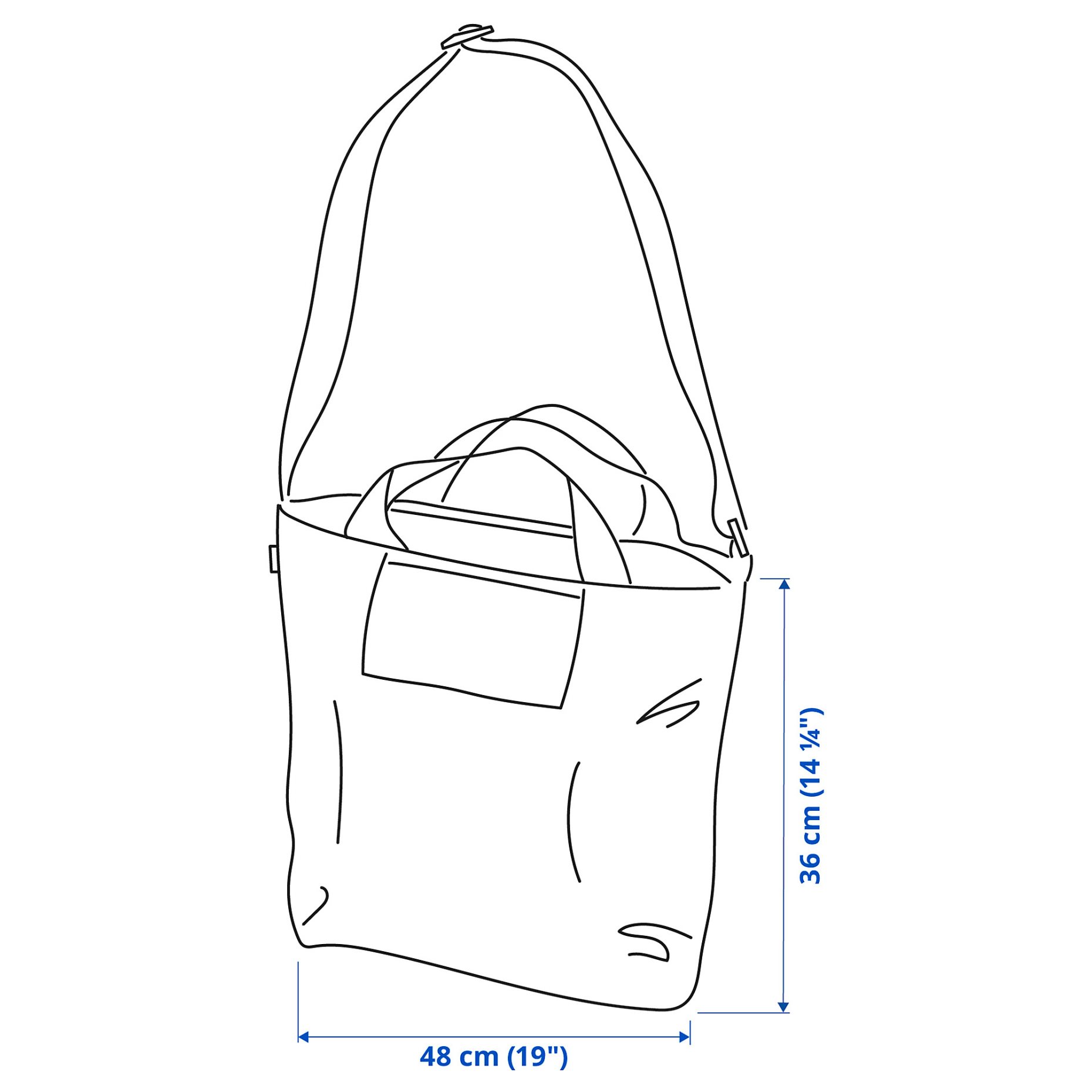 RÄCKLA, bag foldable, 48x36 cm/20 l, 105.780.34