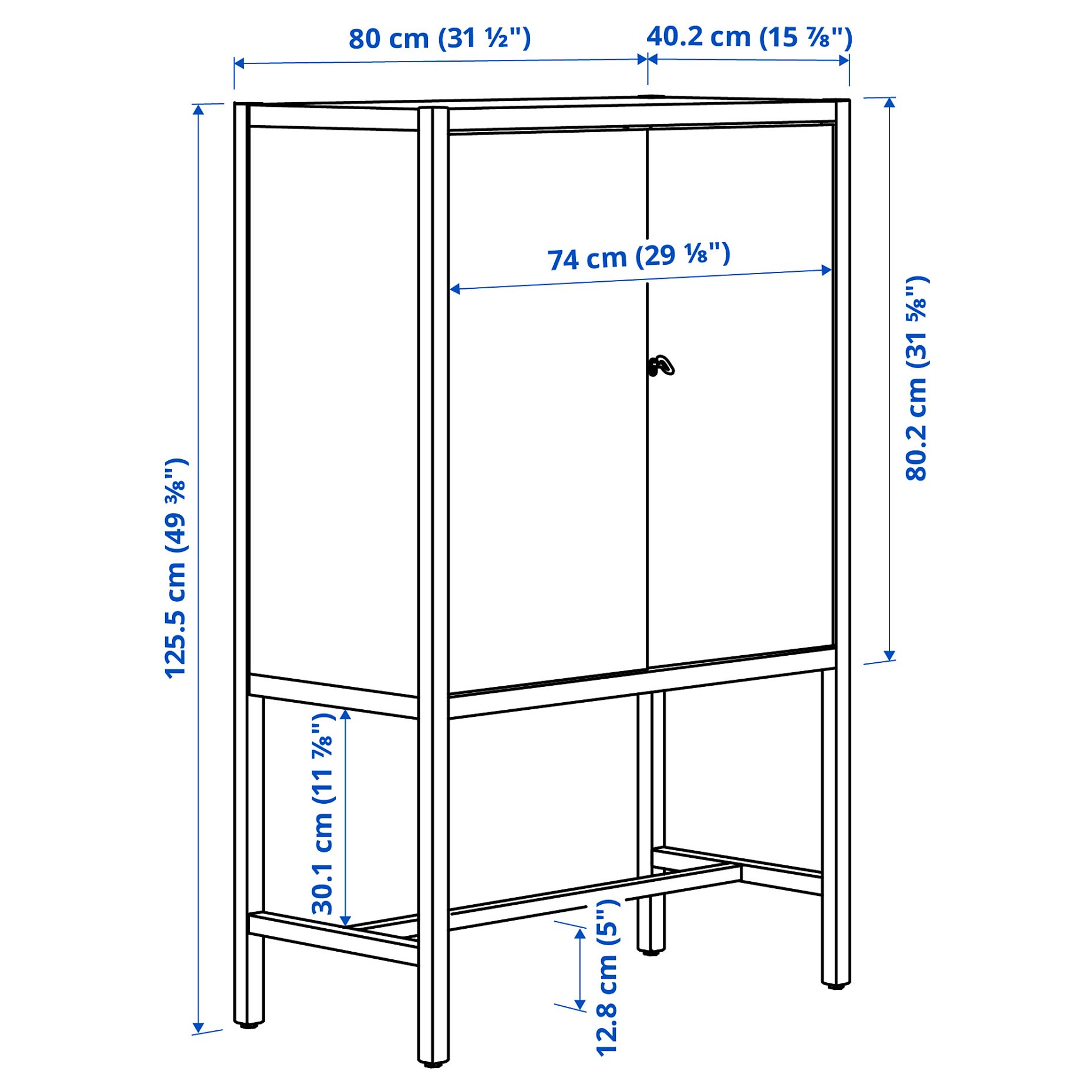 STOCKHOLM 2025, ντουλάπι με 2 πόρτες, 80x40x126 cm, 105.864.92
