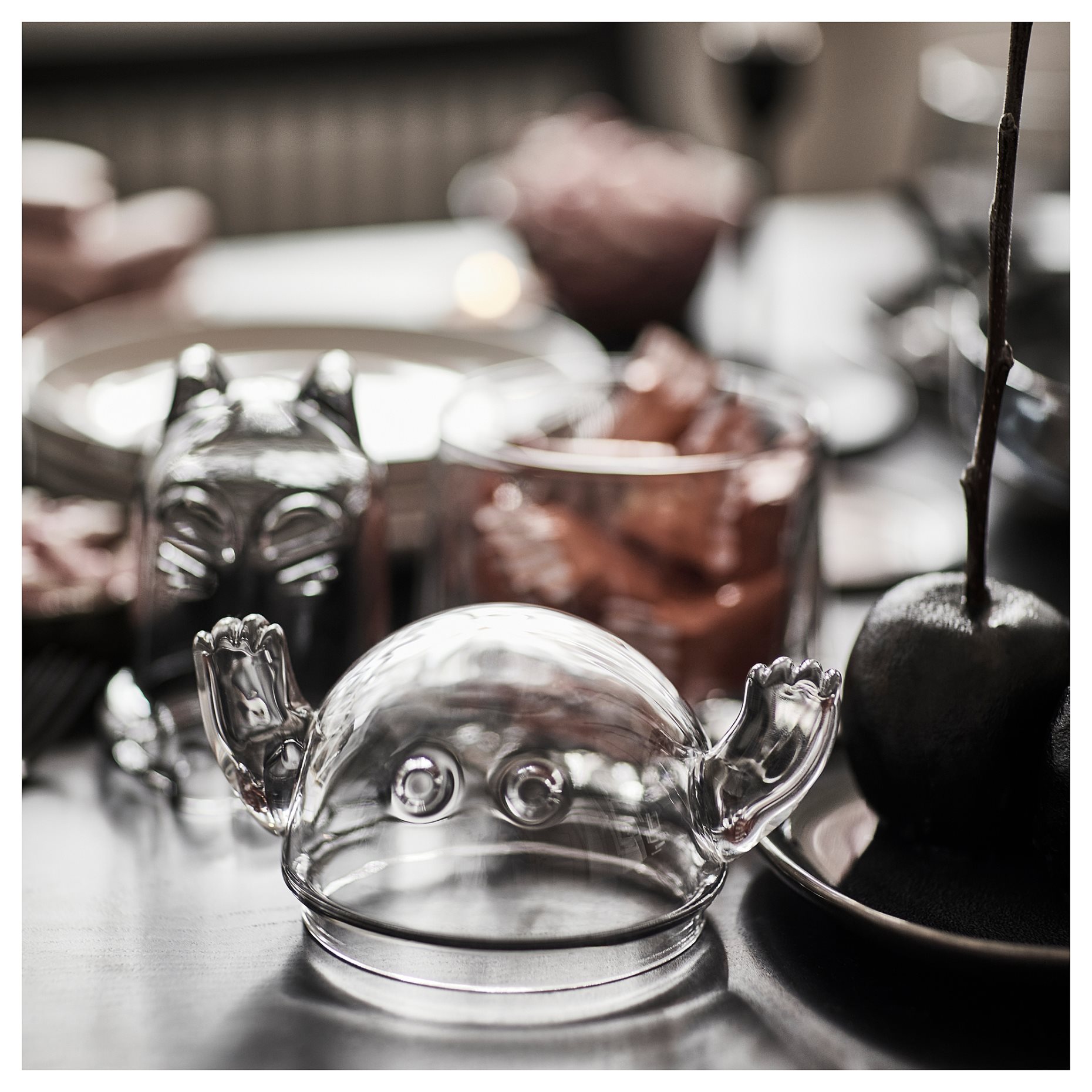 KUSTFYR, bowl with lid, 13 cm, 105.996.11