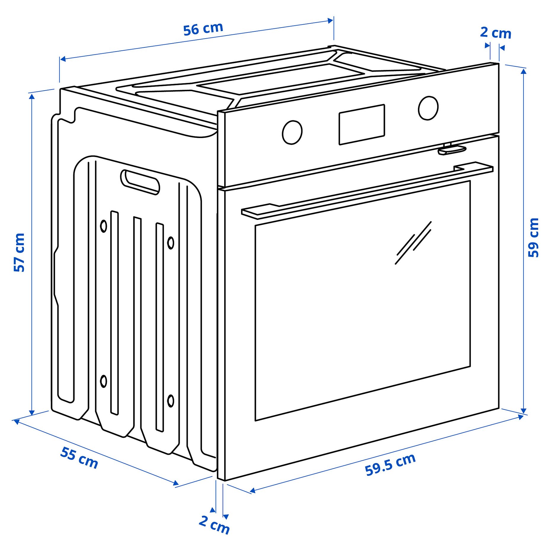 FRILLESBO, true fan oven with added steam function/bake function, IKEA 500, 106.002.47