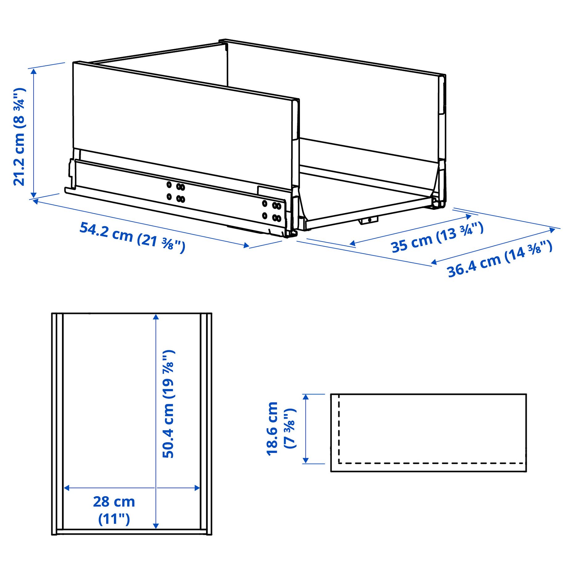 KNIVSHULT, drawer high, 40x60 cm, 106.006.57