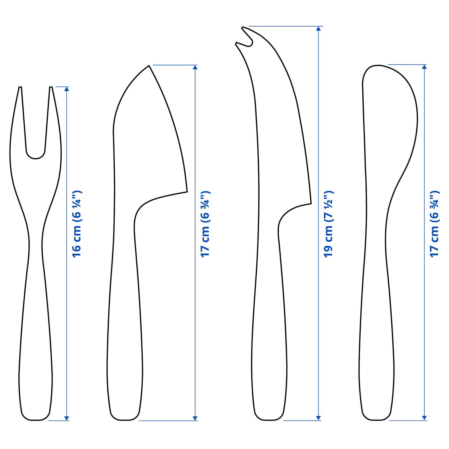 TILLAGD, μαχαίρια τυριού, σετ 4 τεμ., 106.059.47