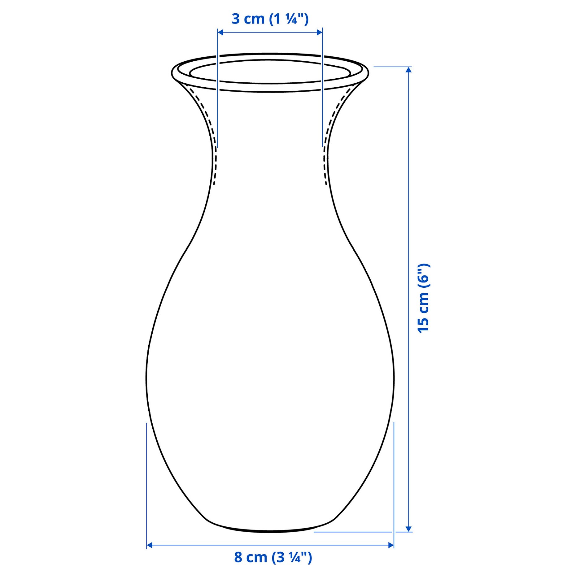 BERGKÖRSBÄR, vase, 15 cm, 106.110.43