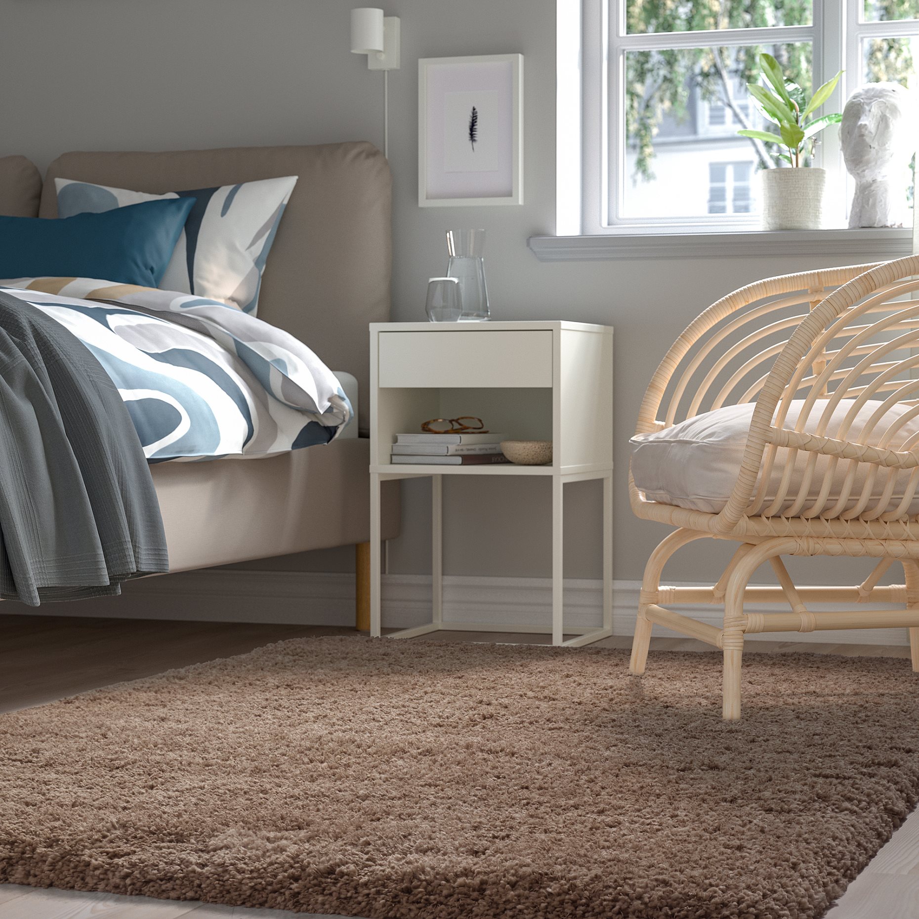 VOLLERSLEV, rug high pile, 133x195 cm, 106.142.54