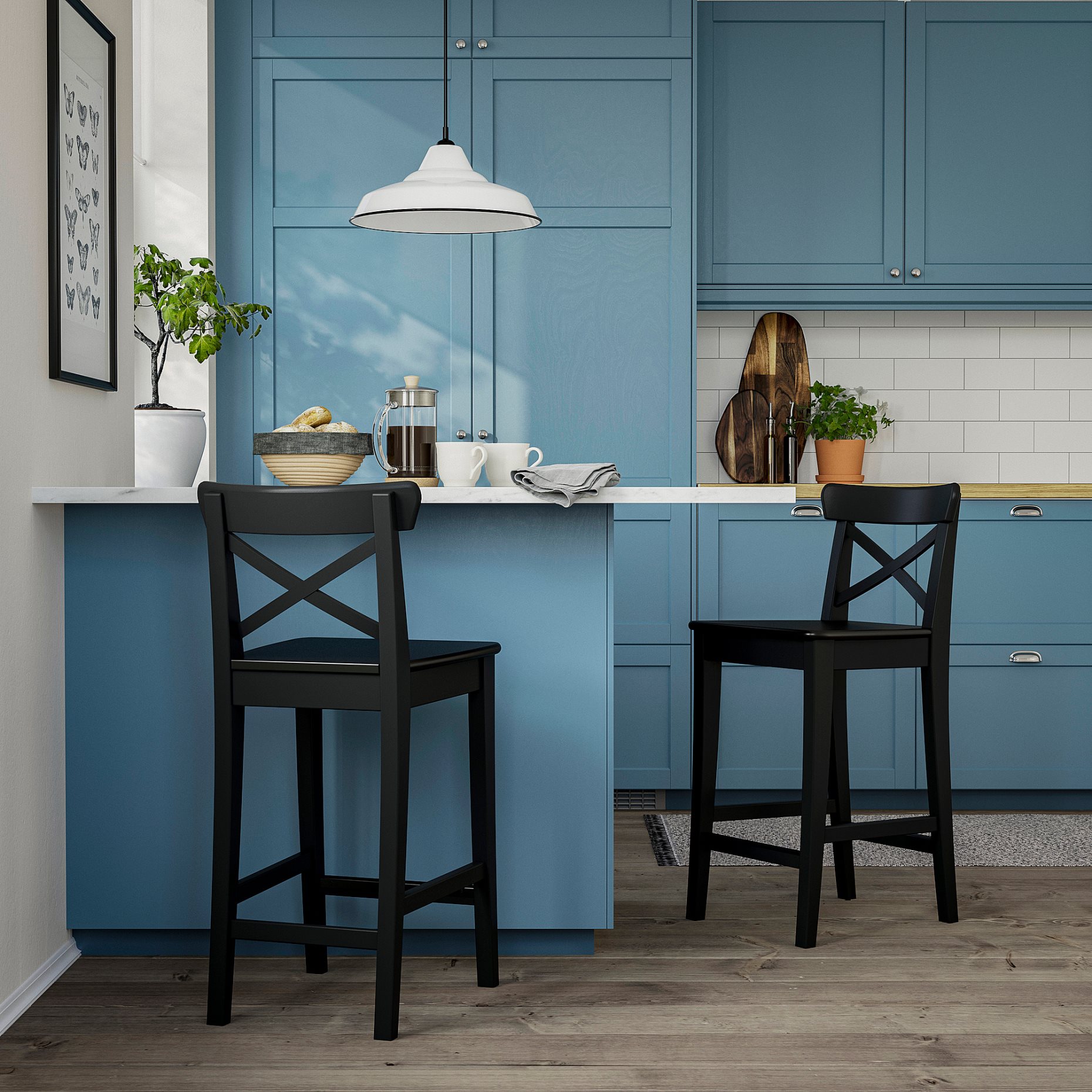 ROSENTORP, bar stool with backrest, 63 cm counter height, 106.199.30