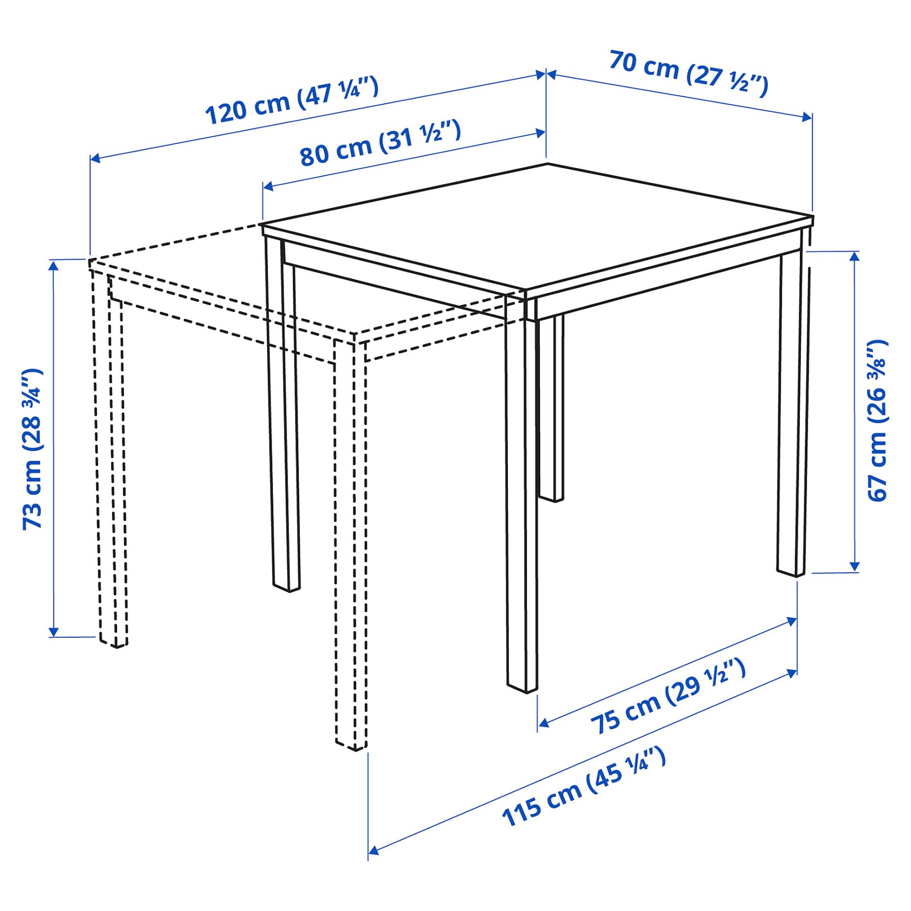 VANGSTA/TEODORES, τραπέζι και 2 καρέκλες, 192.212.09