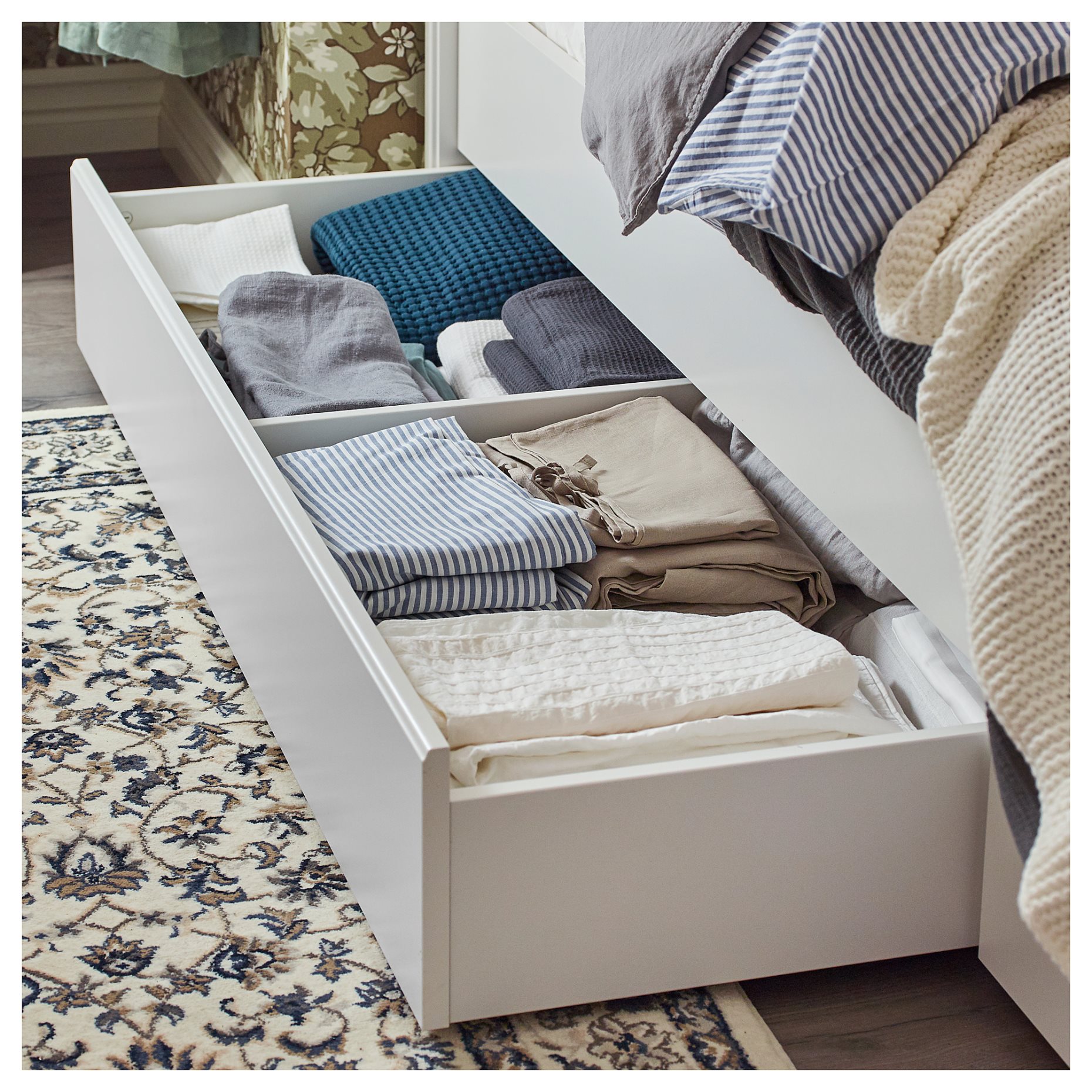 SONGESAND, bed frame with 2 storage boxes, 140X200 cm, 192.412.45