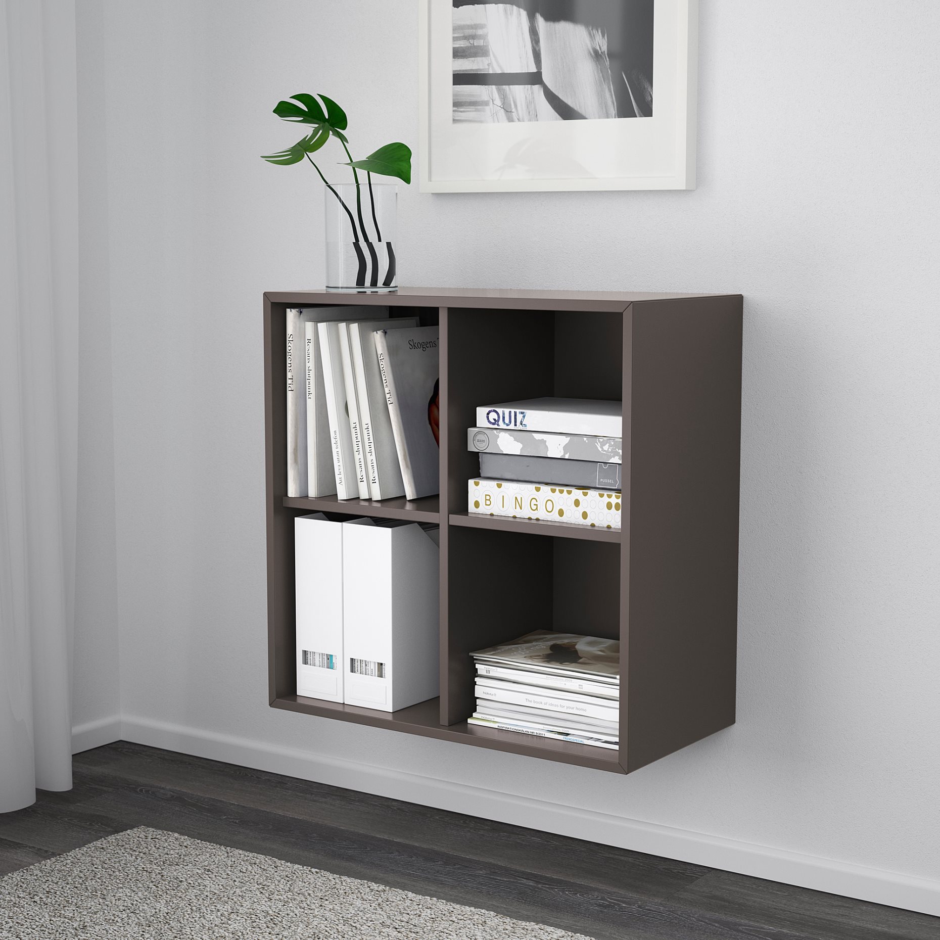 EKET, wall-mounted shelving unit with 4 compartments, 192.858.33