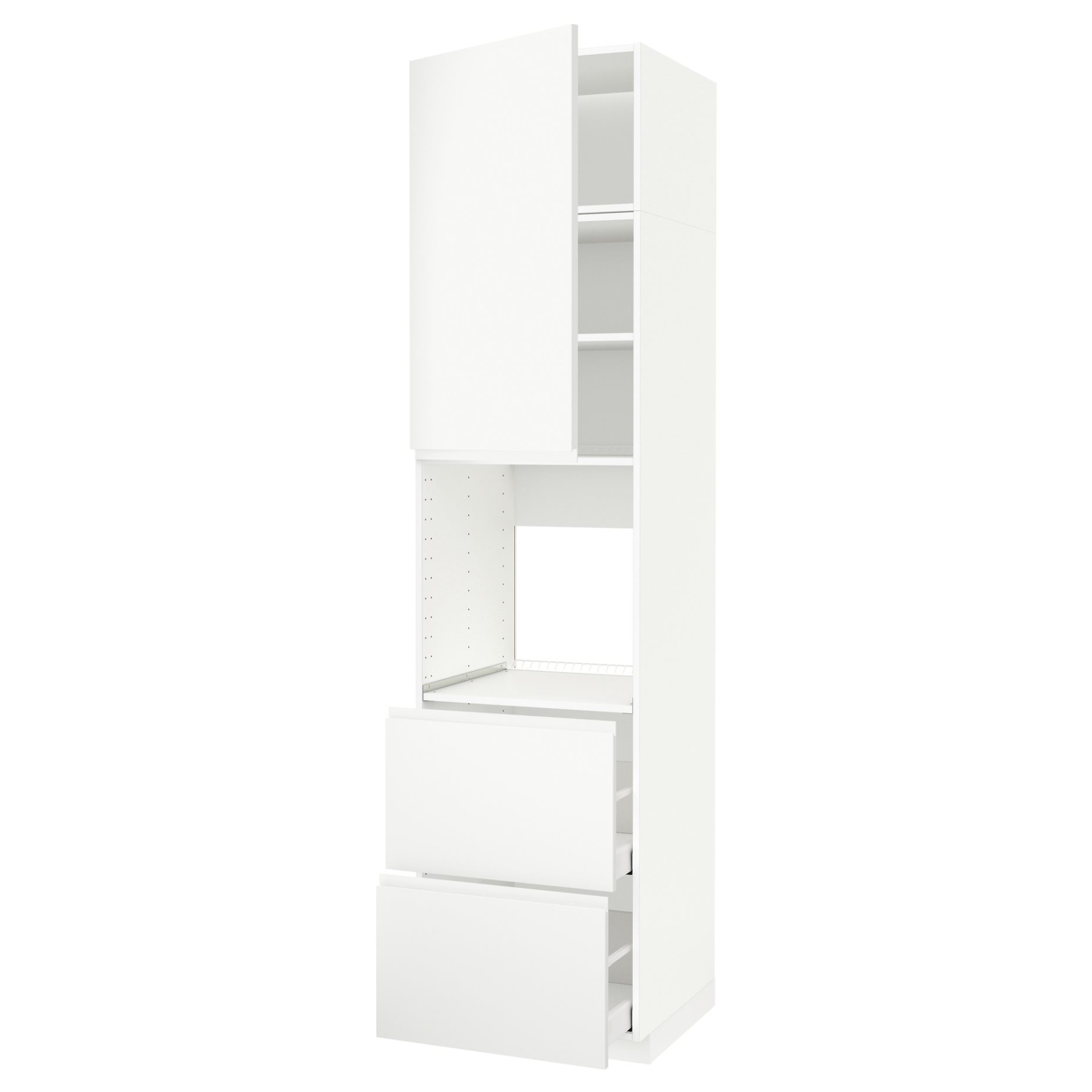 METOD/MAXIMERA, high cabinet for oven with door/2 drawers, 60x60x240 cm, 194.575.89