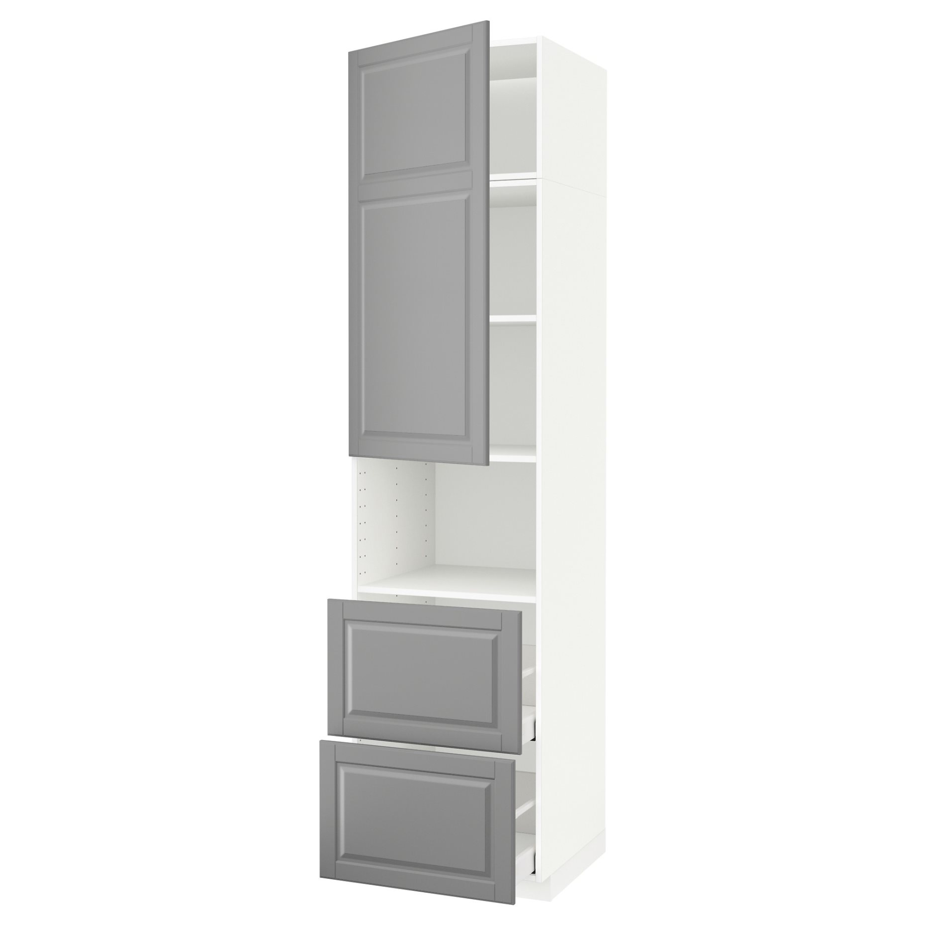 METOD/MAXIMERA, ψηλό ντουλάπι για φούρνο μικρoκυμάτων με πόρτα/2 συρτάρια, 60x60x240 cm, 194.582.06