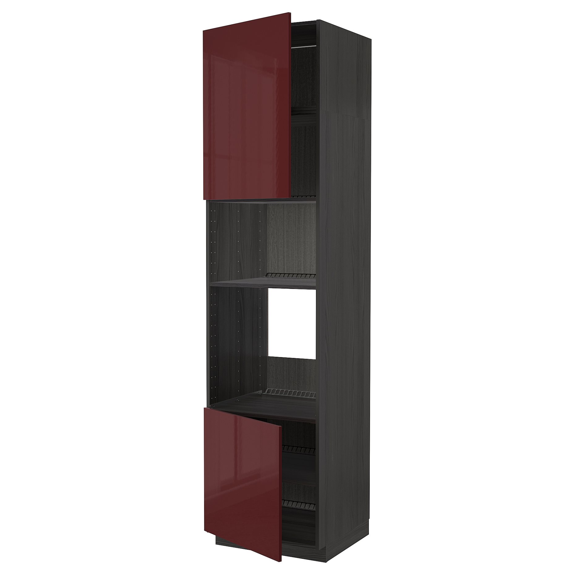 METOD, high cabinet for oven/microwave with 2 doors/shelves, 60x60x240 cm, 194.644.05