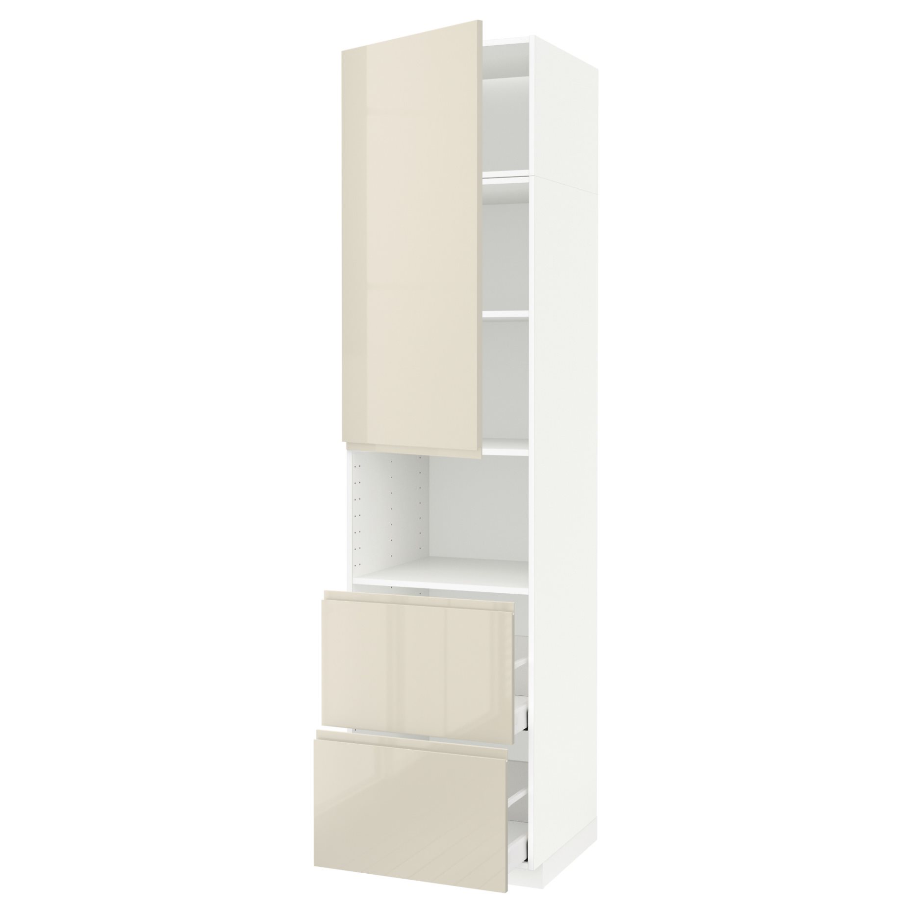 METOD/MAXIMERA, ψηλό ντουλάπι για φούρνο μικρoκυμάτων με πόρτα/2 συρτάρια, 60x60x240 cm, 194.659.66