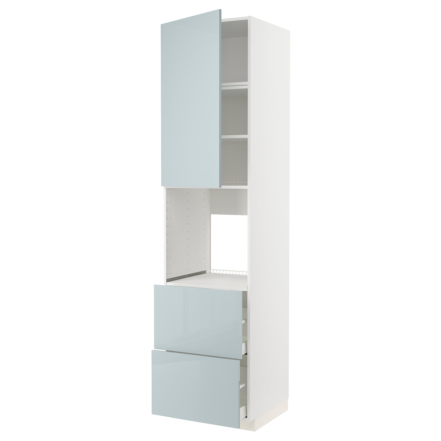 METOD/MAXIMERA, high cabinet for oven with door/2 drawers, 60x60x240 cm, 194.793.60