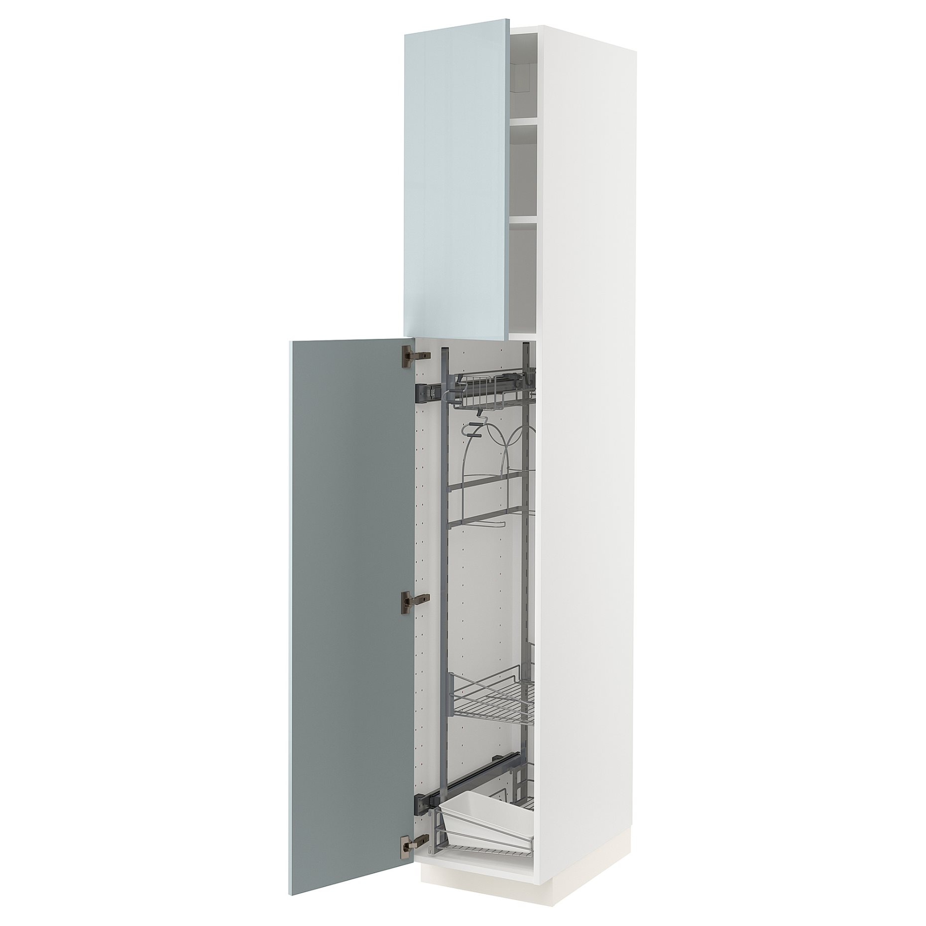 METOD, ψηλό ντουλάπι με εσωτερικά εξάρτηματα για τα είδη καθαρισμού, 40x60x220 cm, 194.794.21