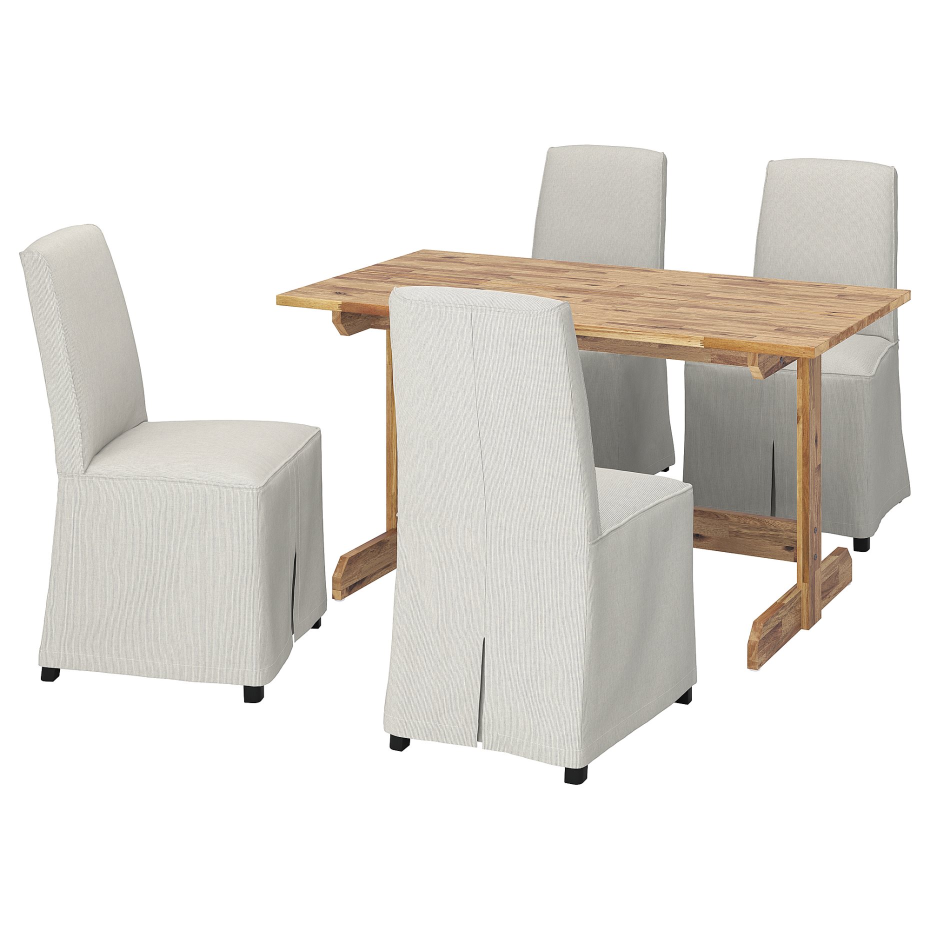 NACKANAS/BERGMUND, τραπέζι και 4 καρέκλες, 140 cm, 194.818.29