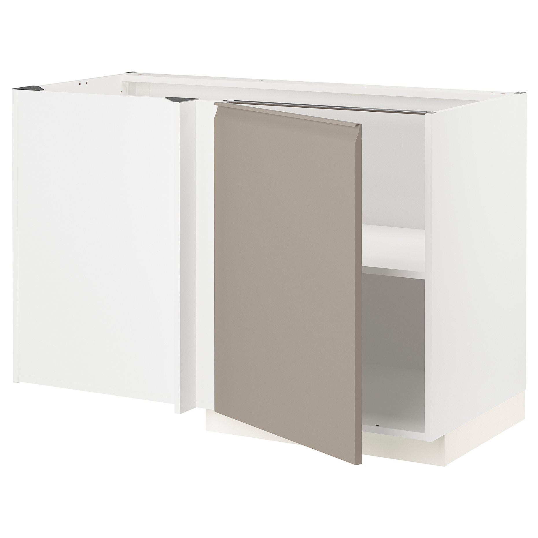 METOD, corner base cabinet with shelf, 128x68 cm, 194.922.10