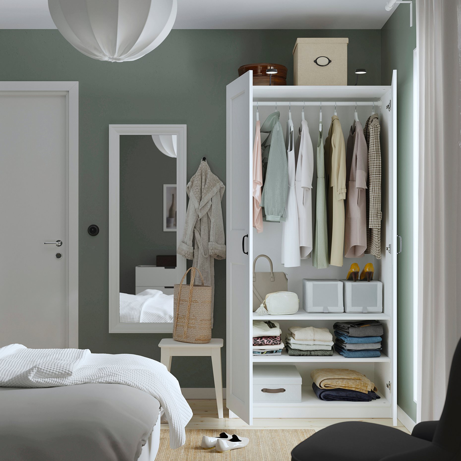 PAX/GRIMO, wardrobe combination, 100x60x201 cm, 195.030.20