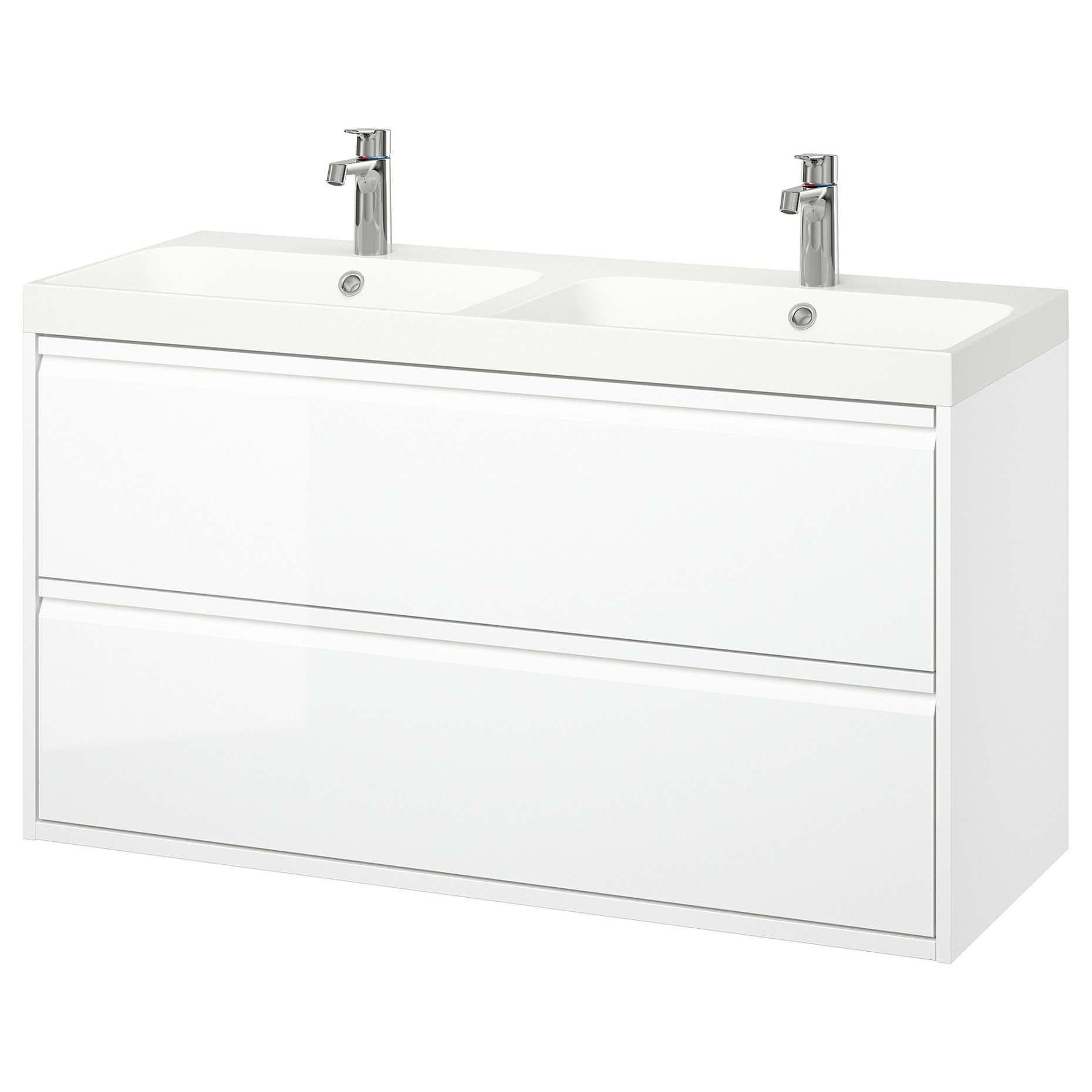 ANGSJON/BACKSJON, wash-stand with drawers/wash-basin/taps, 120x48x69 cm, 195.140.09