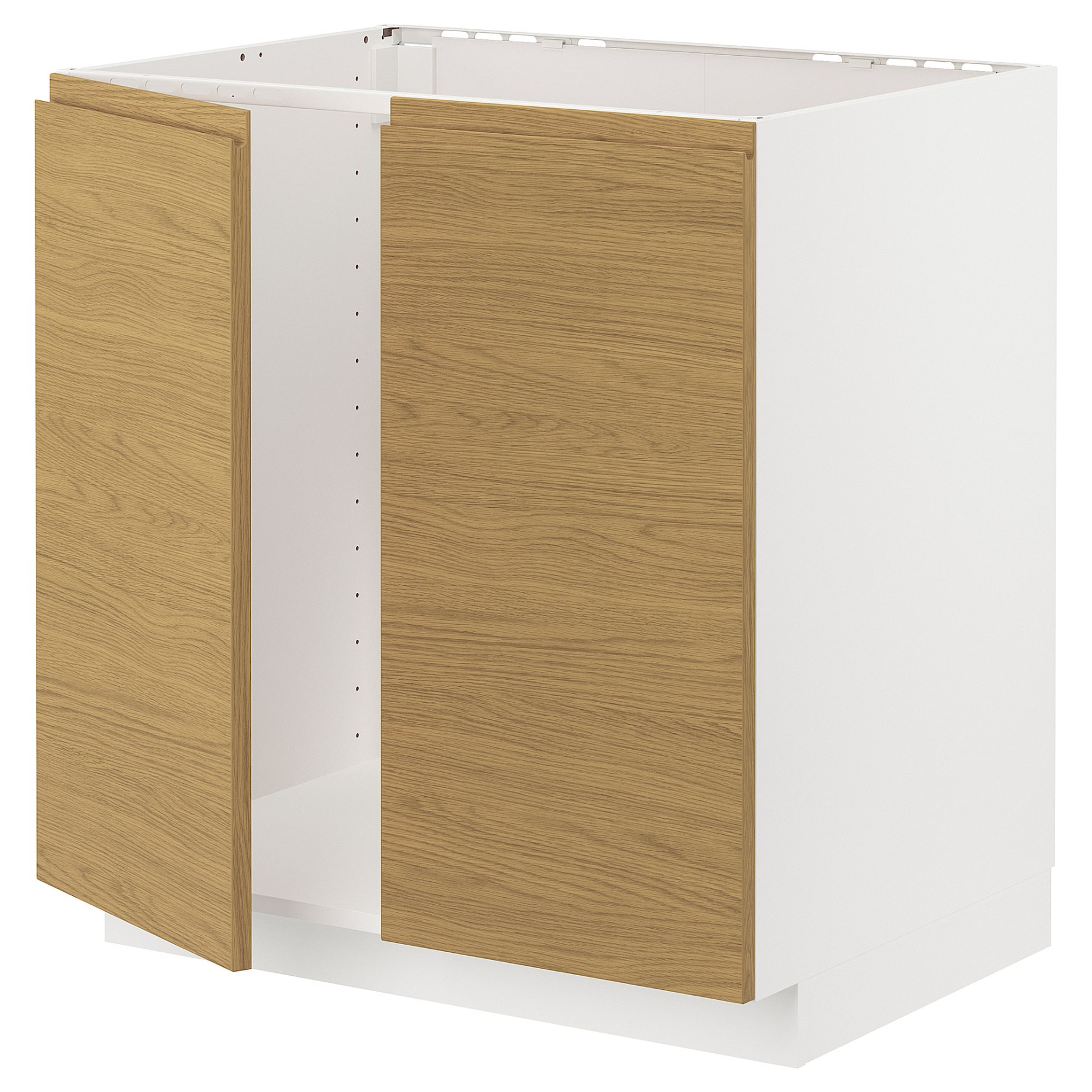 METOD, base cabinet for sink/2 doors, 80x60 cm, 195.386.75