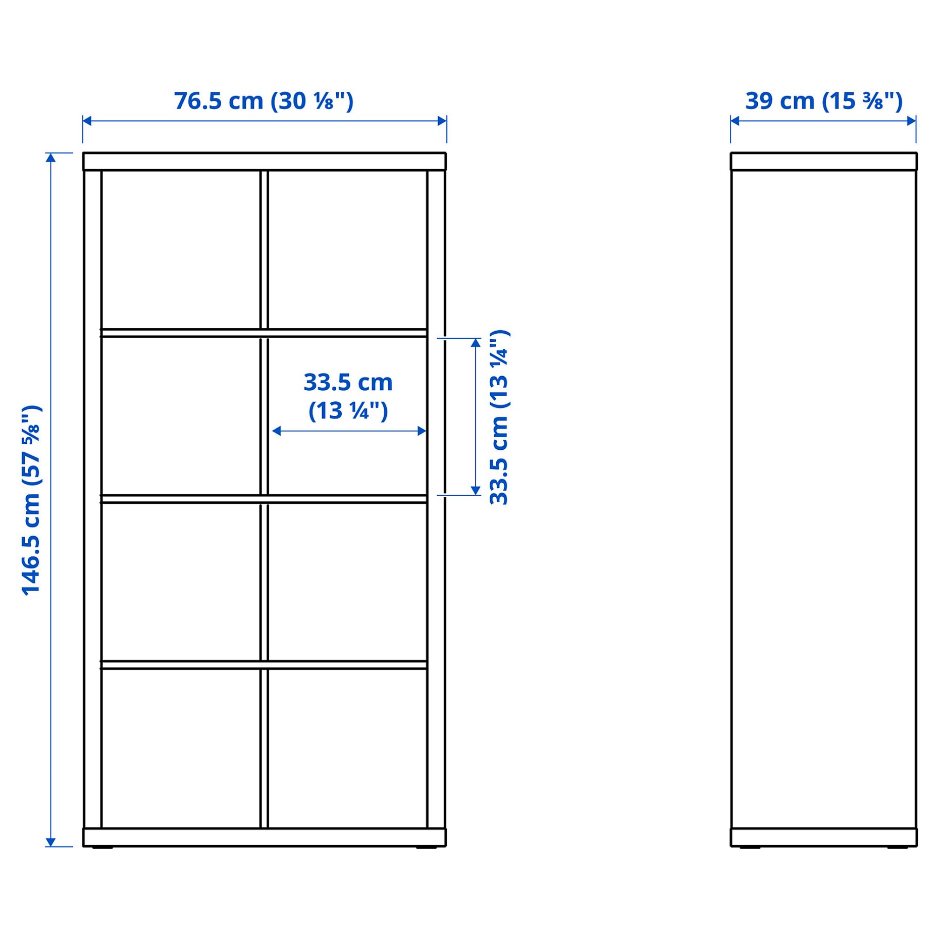 KALLAX, shelving unit with 4 drawers/2 shelf inserts, 147x77 cm, 195.528.93