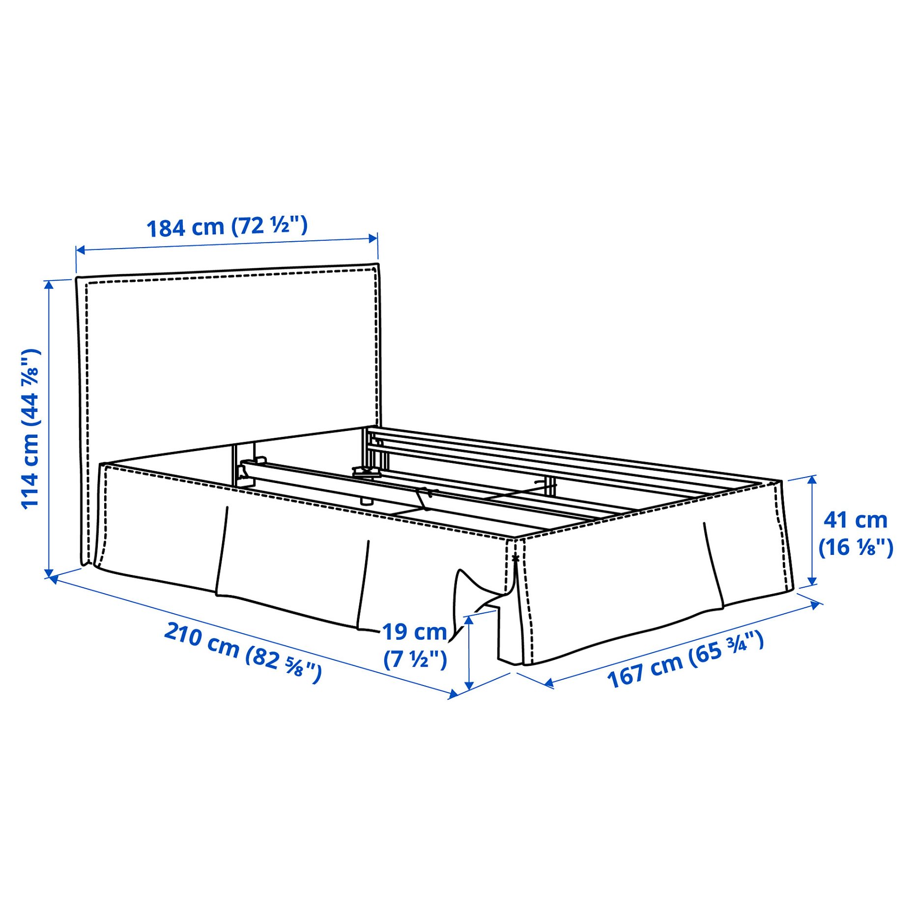 TÄRNKULLEN, κρεβάτι με επένδυση, 160x200 cm, 195.643.63