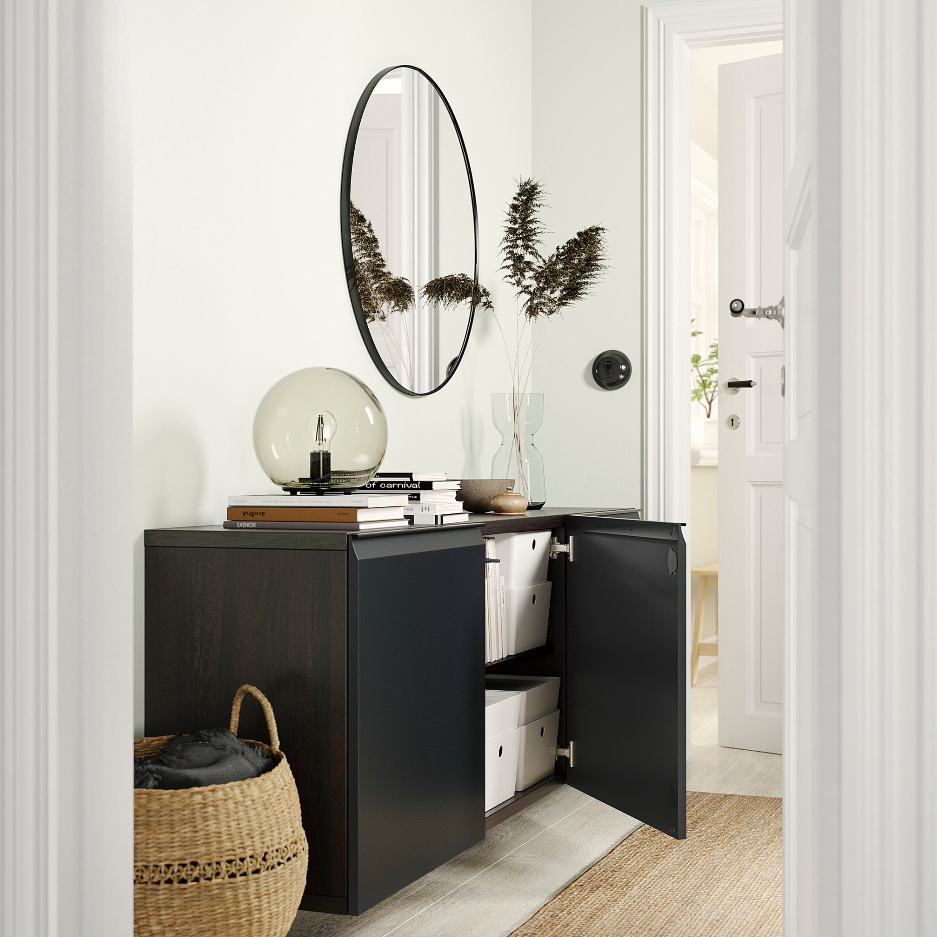 BESTÅ, wall-mounted cabinet combination, 180x42x64 cm, 195.693.46